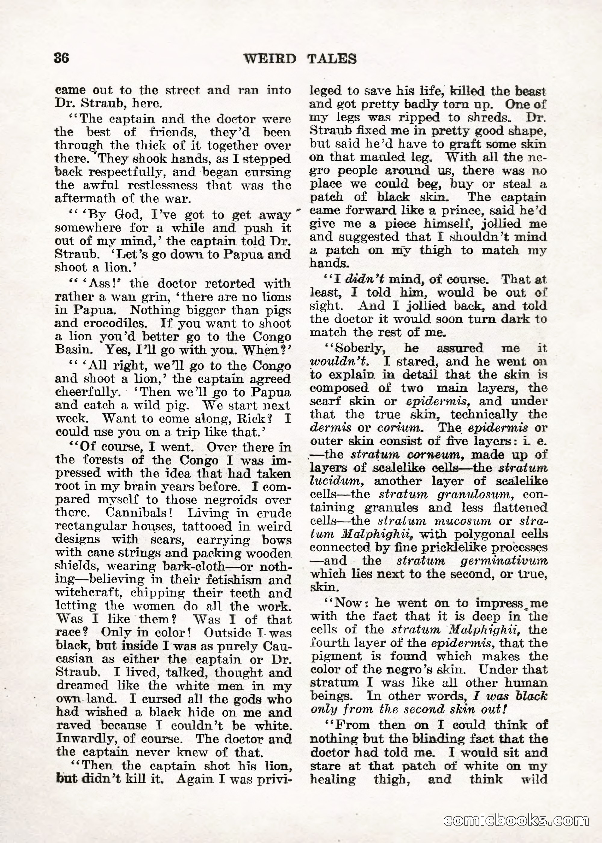 Weird Tales — "Drome" — page 35 of 144