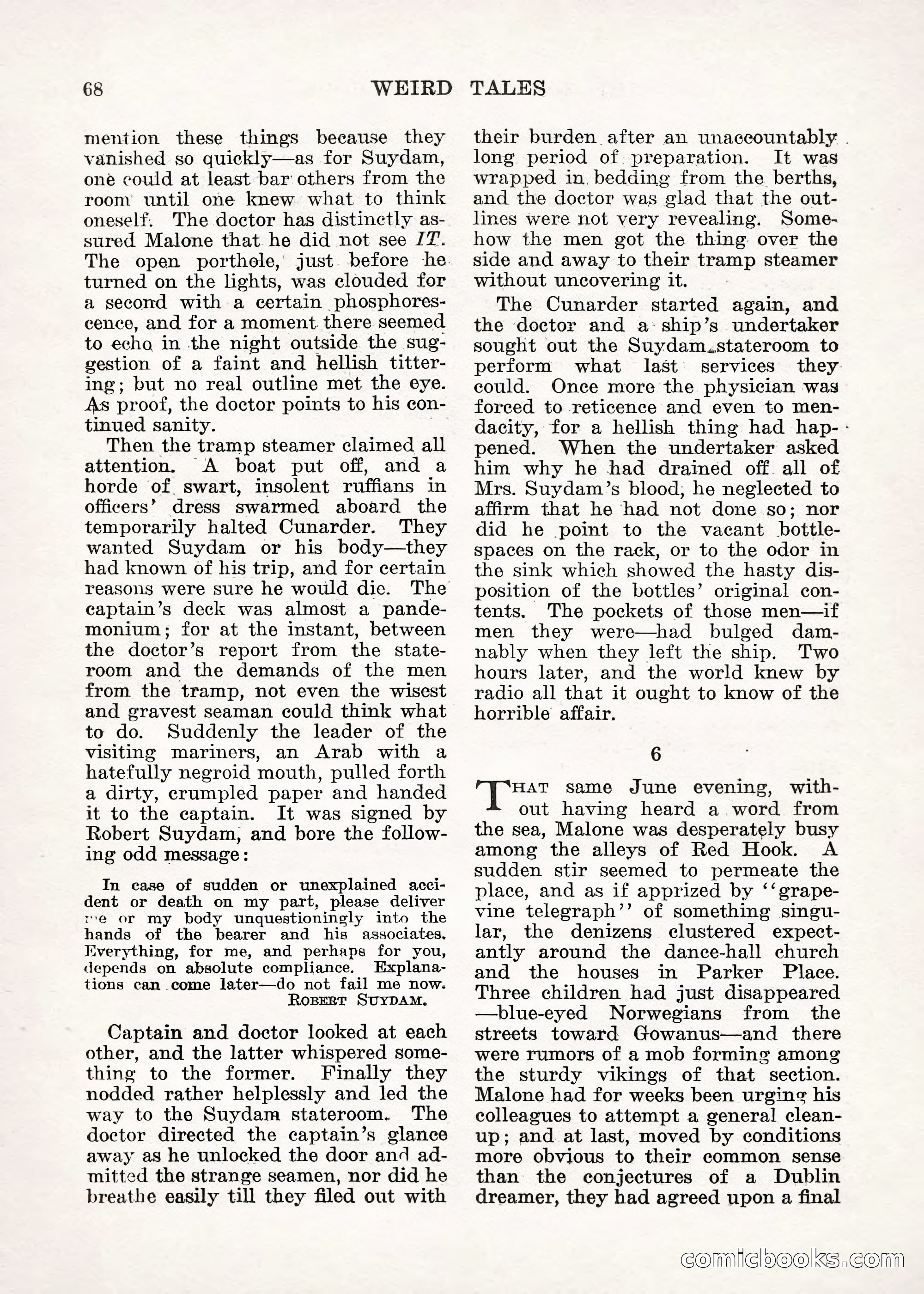 Weird Tales — "Drome" — page 67 of 144