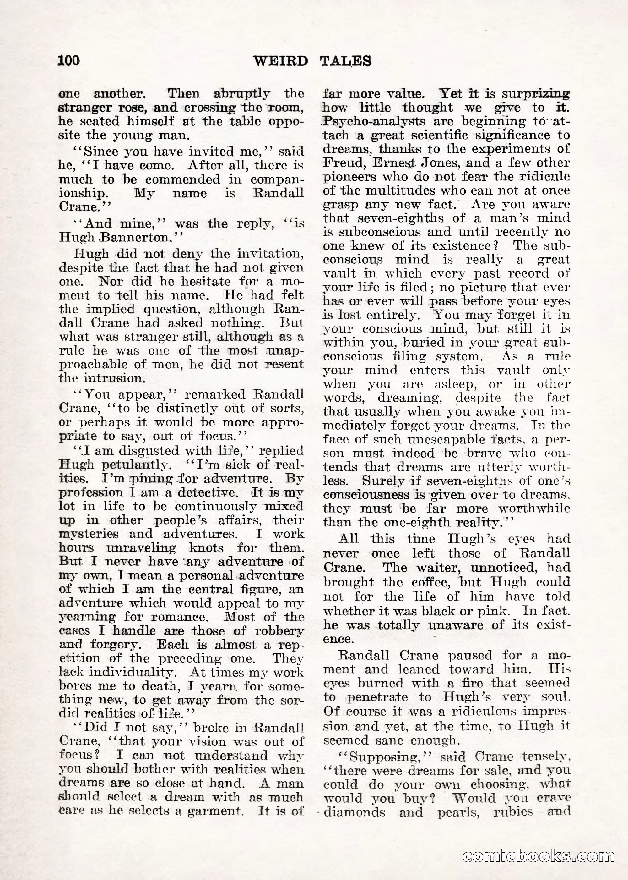Weird Tales — "Drome" — page 99 of 144