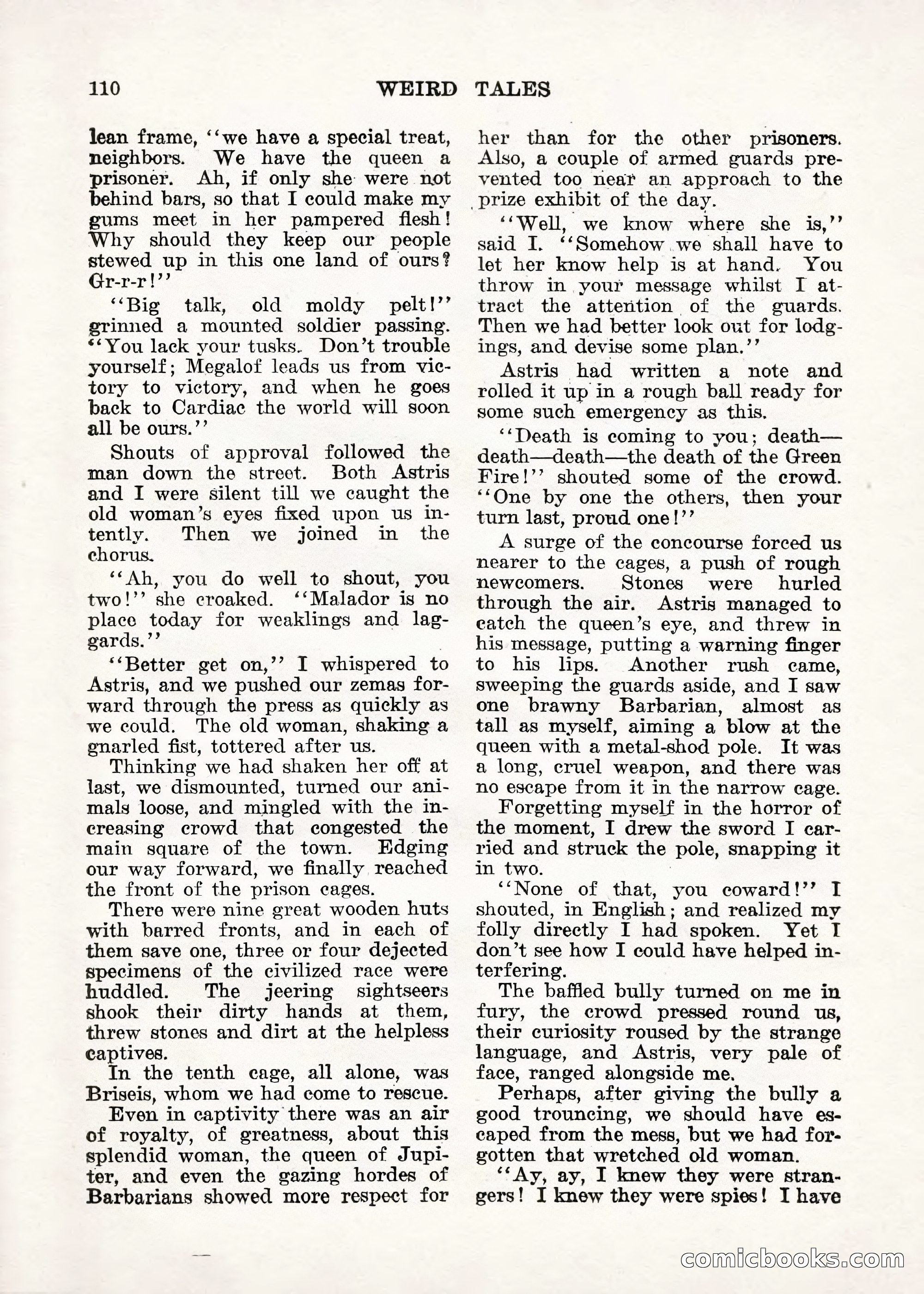 Weird Tales — "Drome" — page 109 of 144