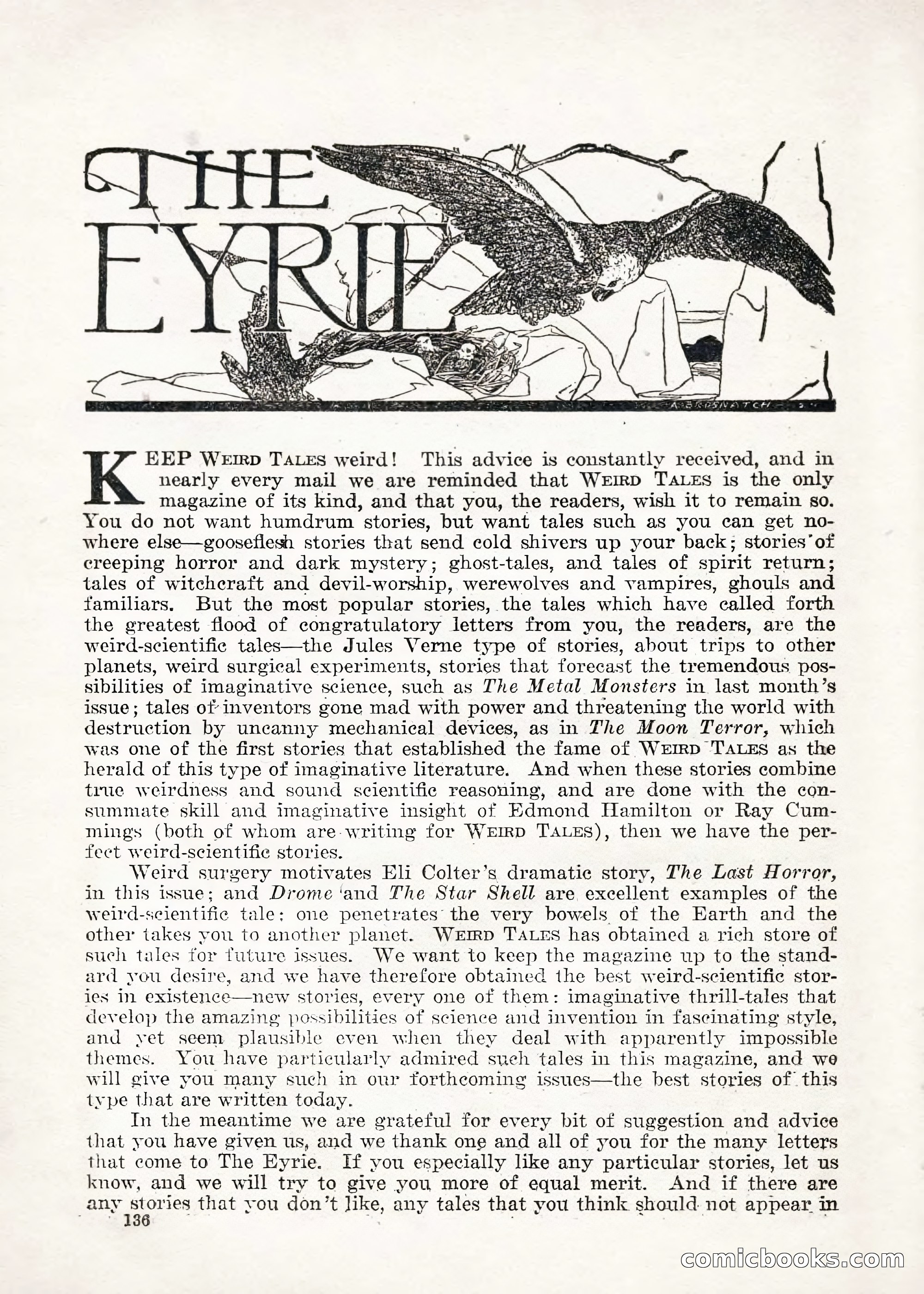 Weird Tales — "Drome" — page 135 of 144