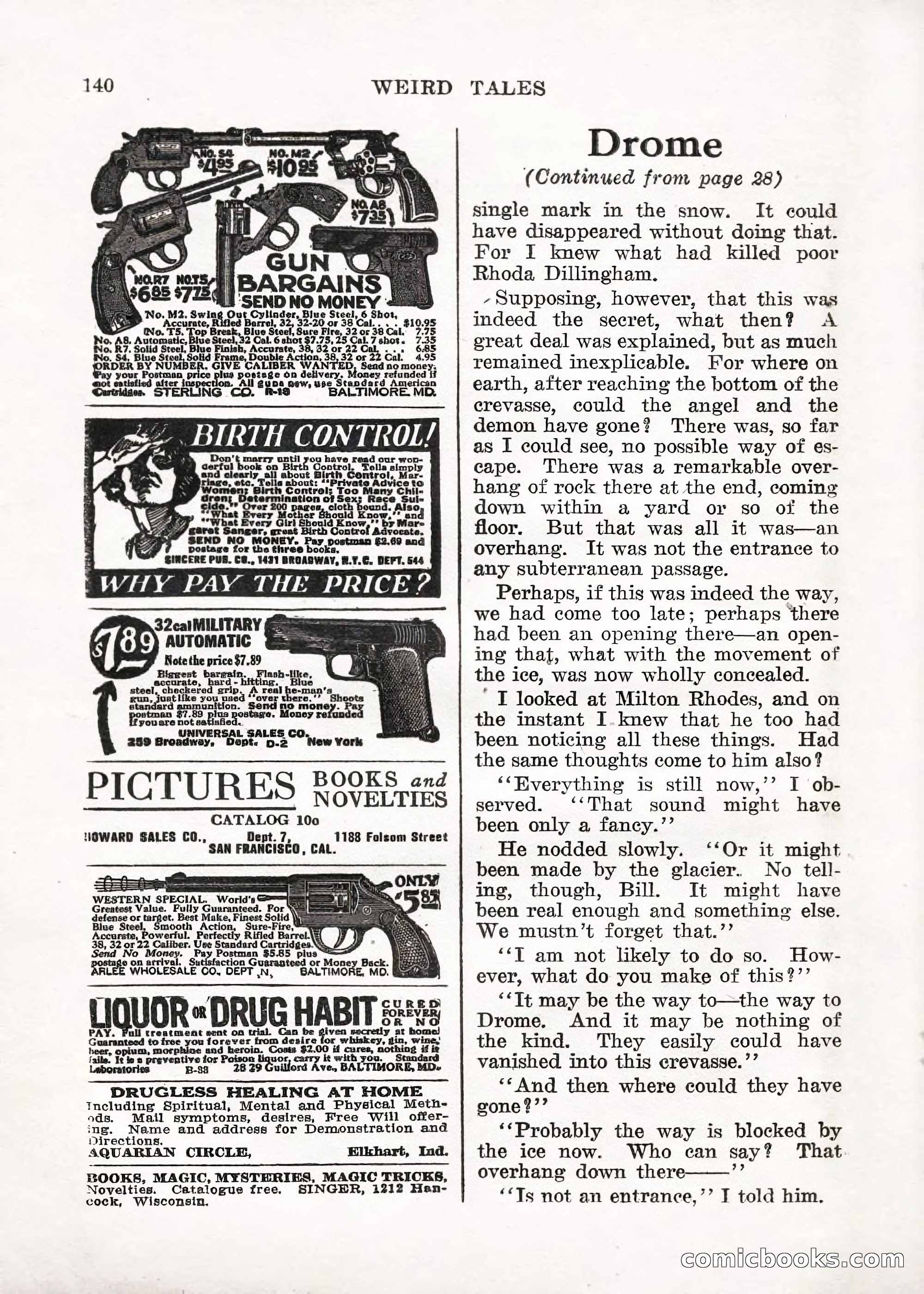 Weird Tales — "Drome" — page 139 of 144