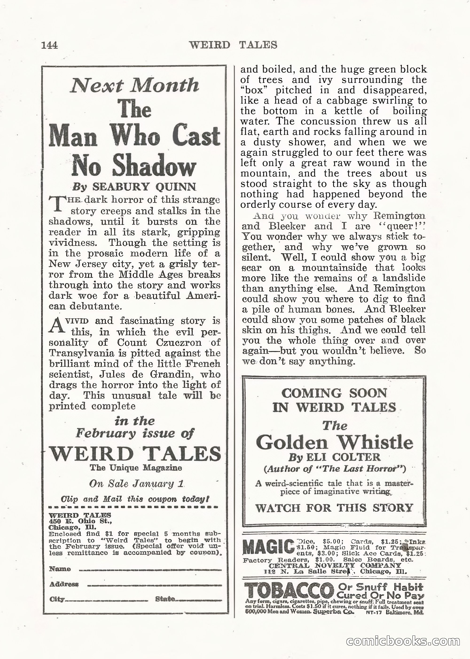 Weird Tales — "Drome" — page 143 of 144