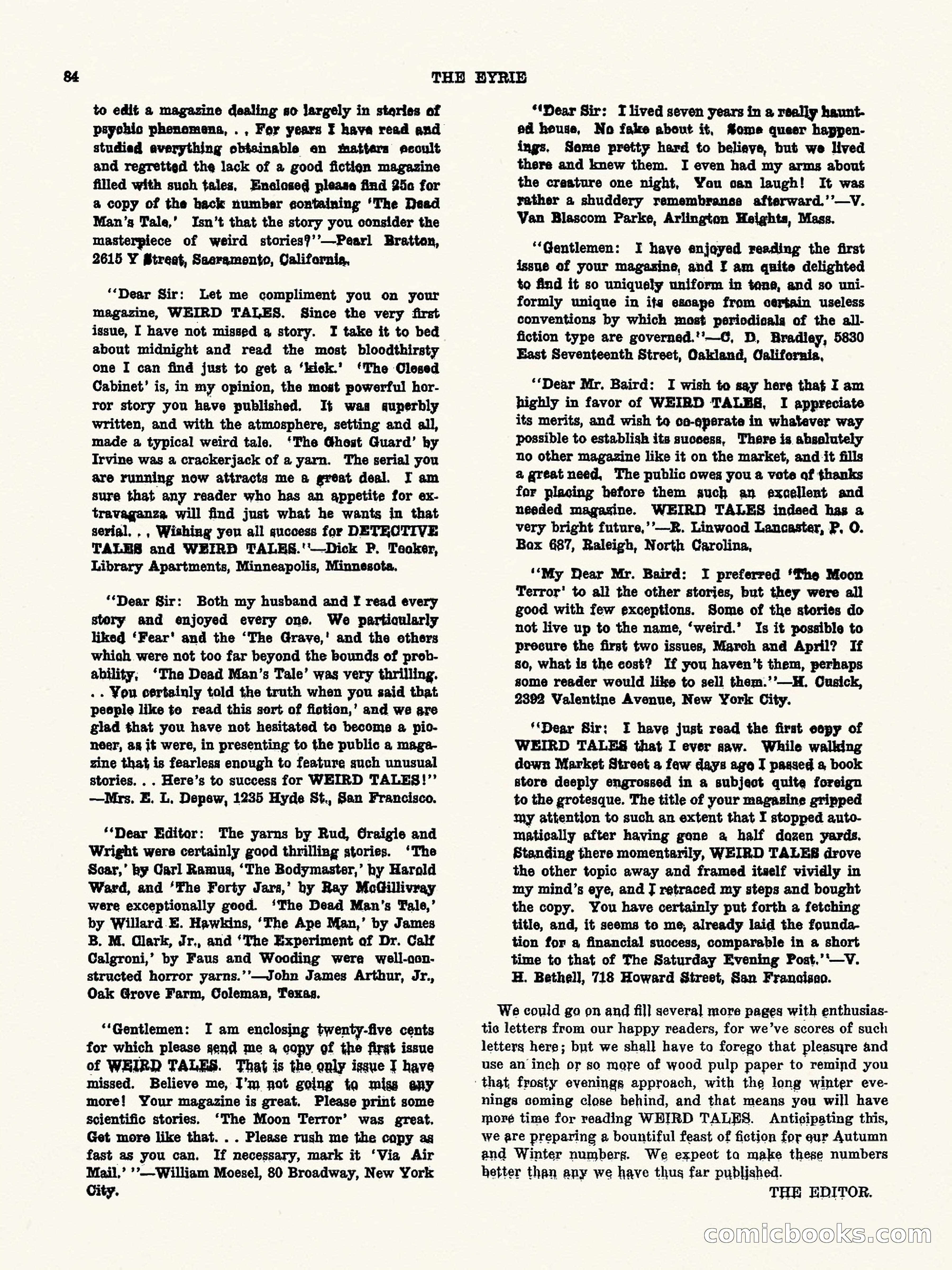 Weird Tales, Vol. II, No. 2 — page 85 of 98