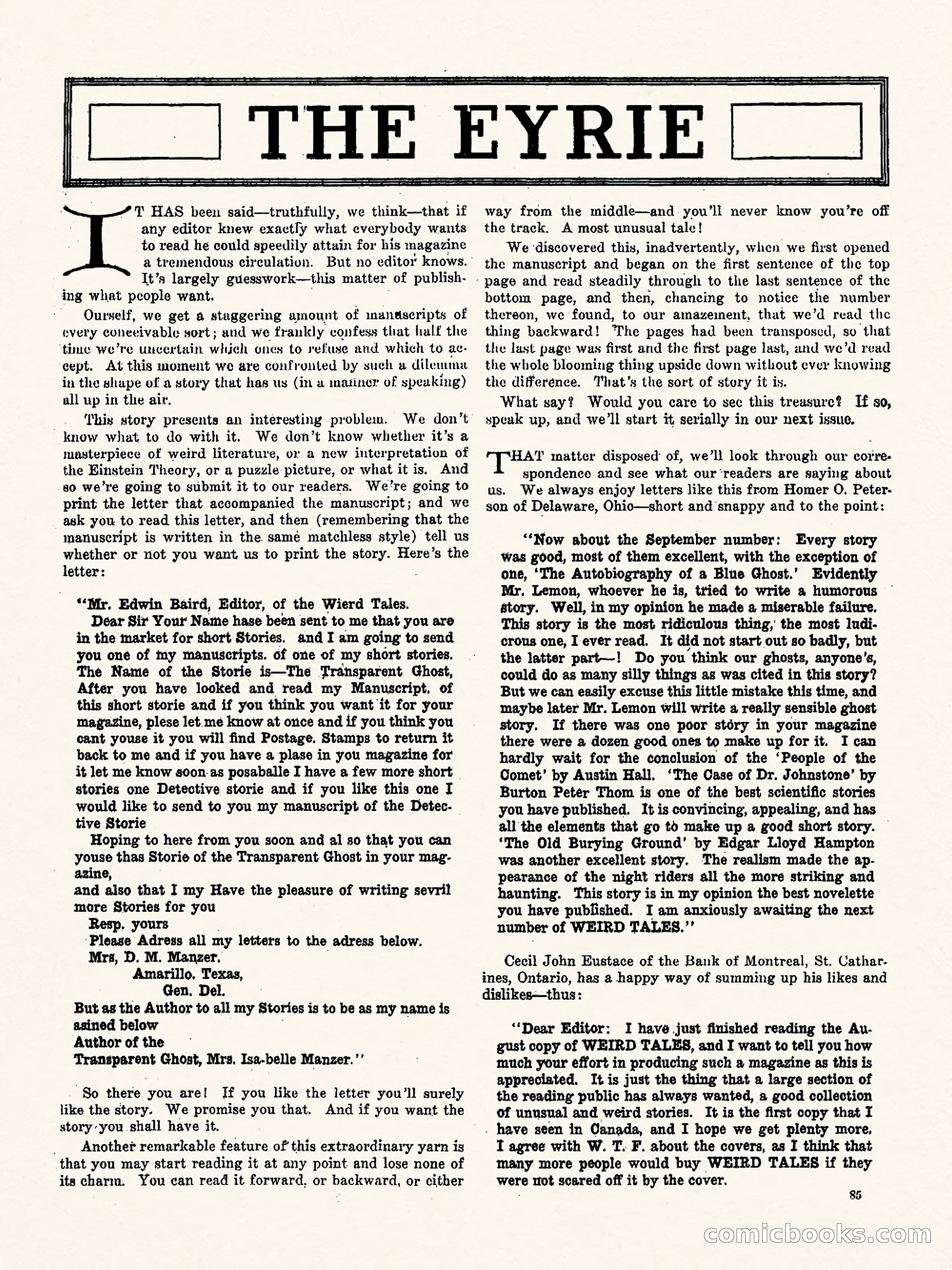 Weird Tales, Vol. 2, No. 4 — page 86 of 98