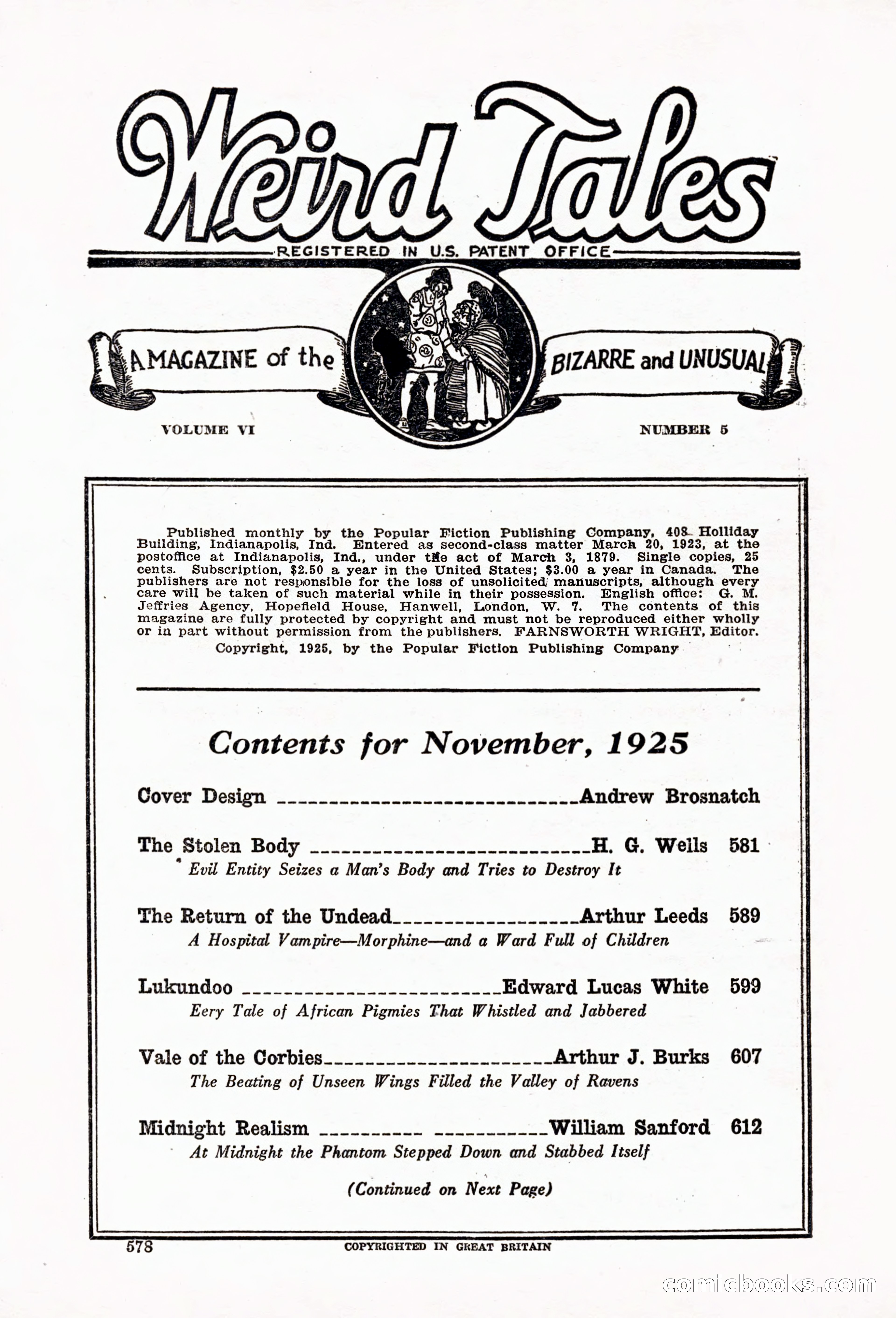 Weird Tales, Vol. 6, No. 5 — page 4 of 148