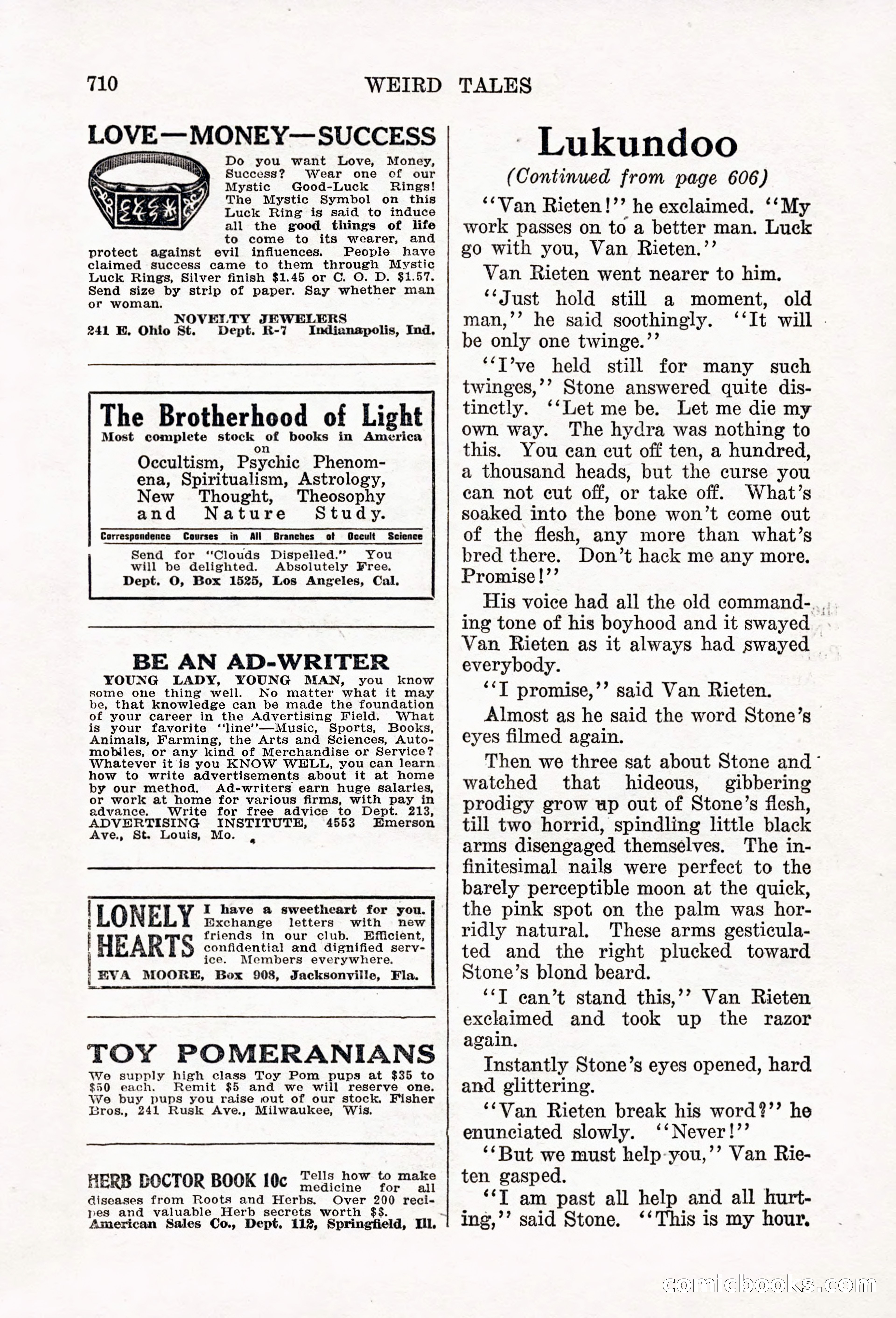Weird Tales, Vol. 6, No. 5 — page 136 of 148