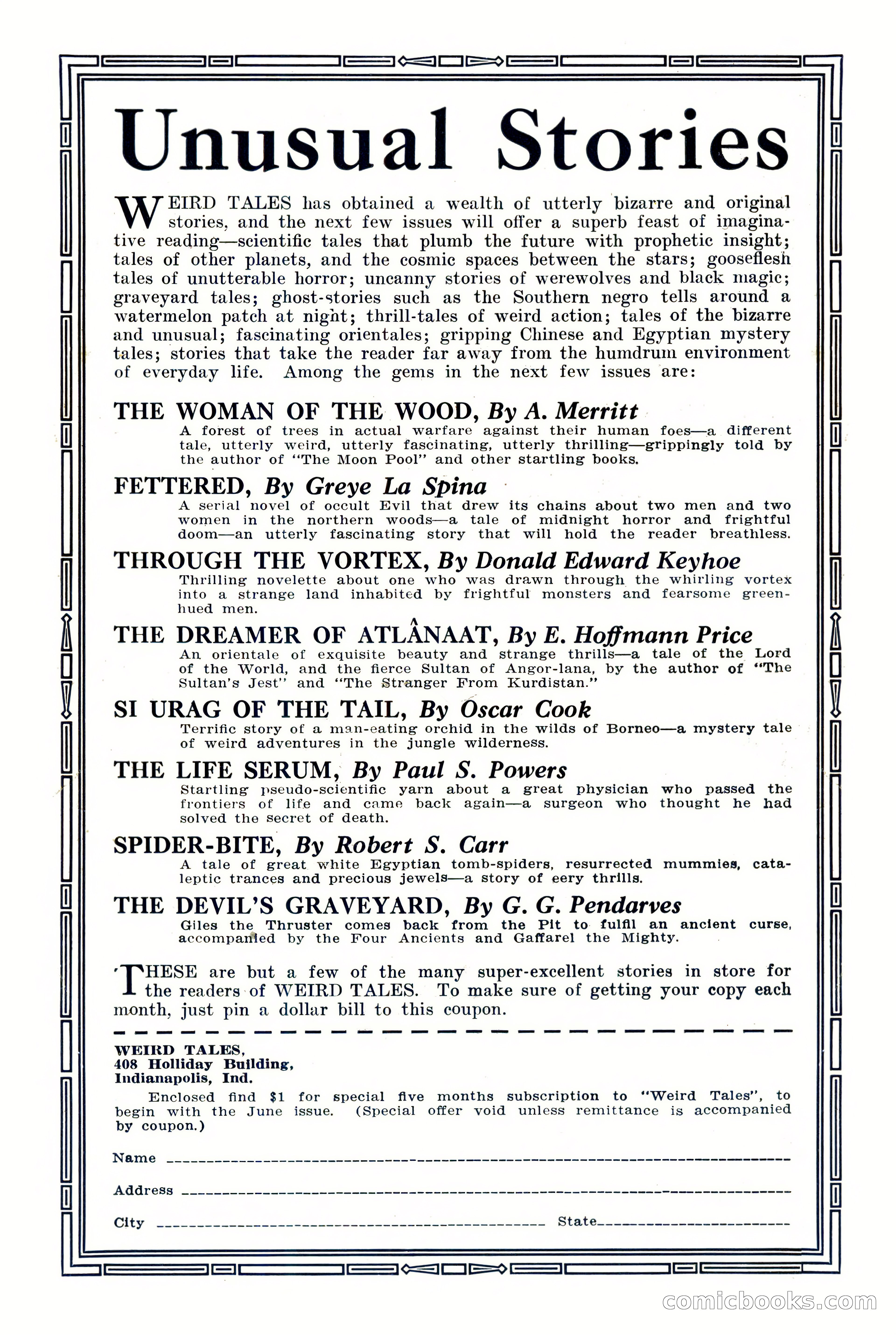 Weird Tales, May 1926 — page 2 of 148