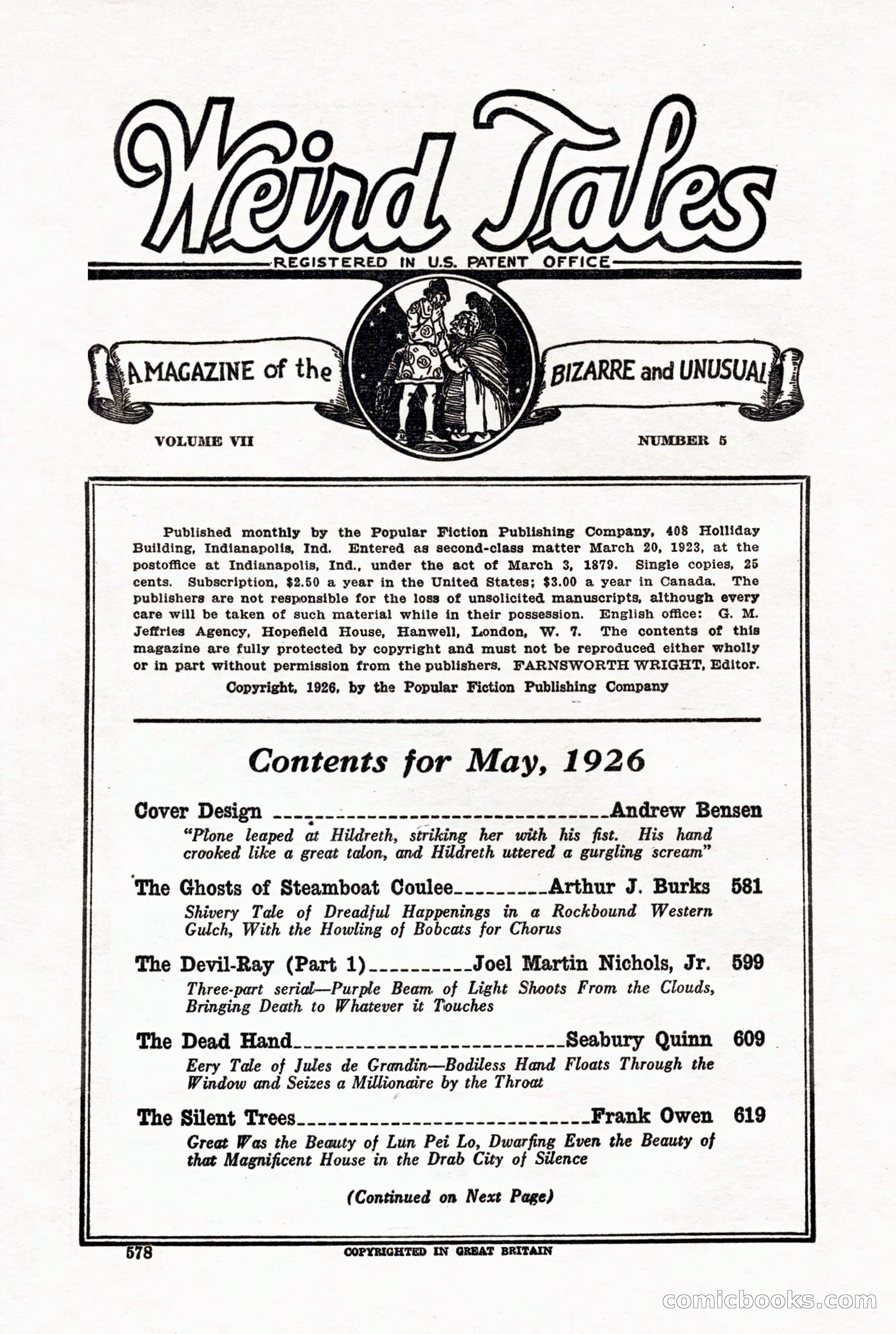 Weird Tales, May 1926 — page 4 of 148