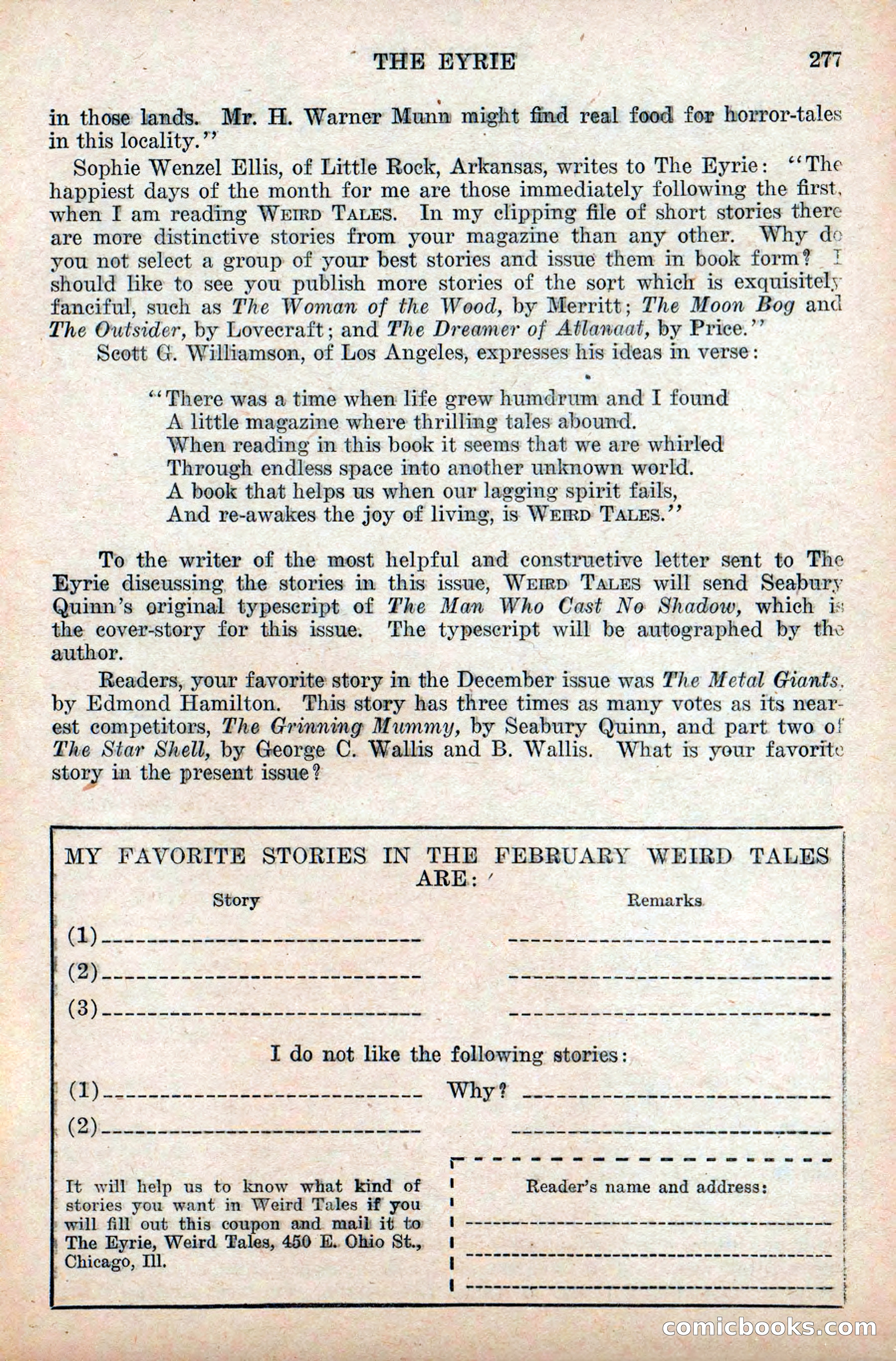 Weird Tales, Vol. 9 No. 2 — page 135 of 148