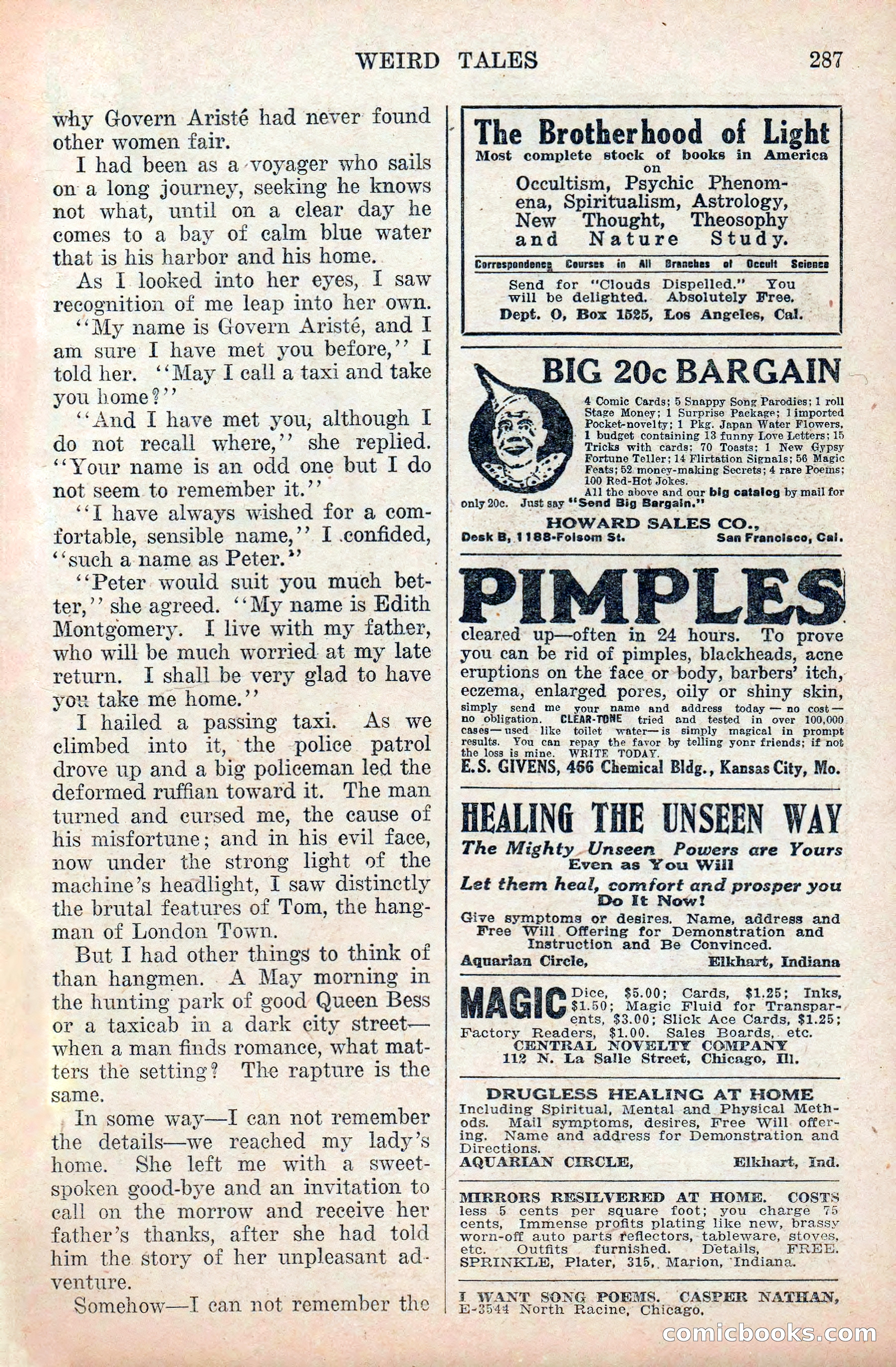 Weird Tales, Vol. 9 No. 2 — page 145 of 148