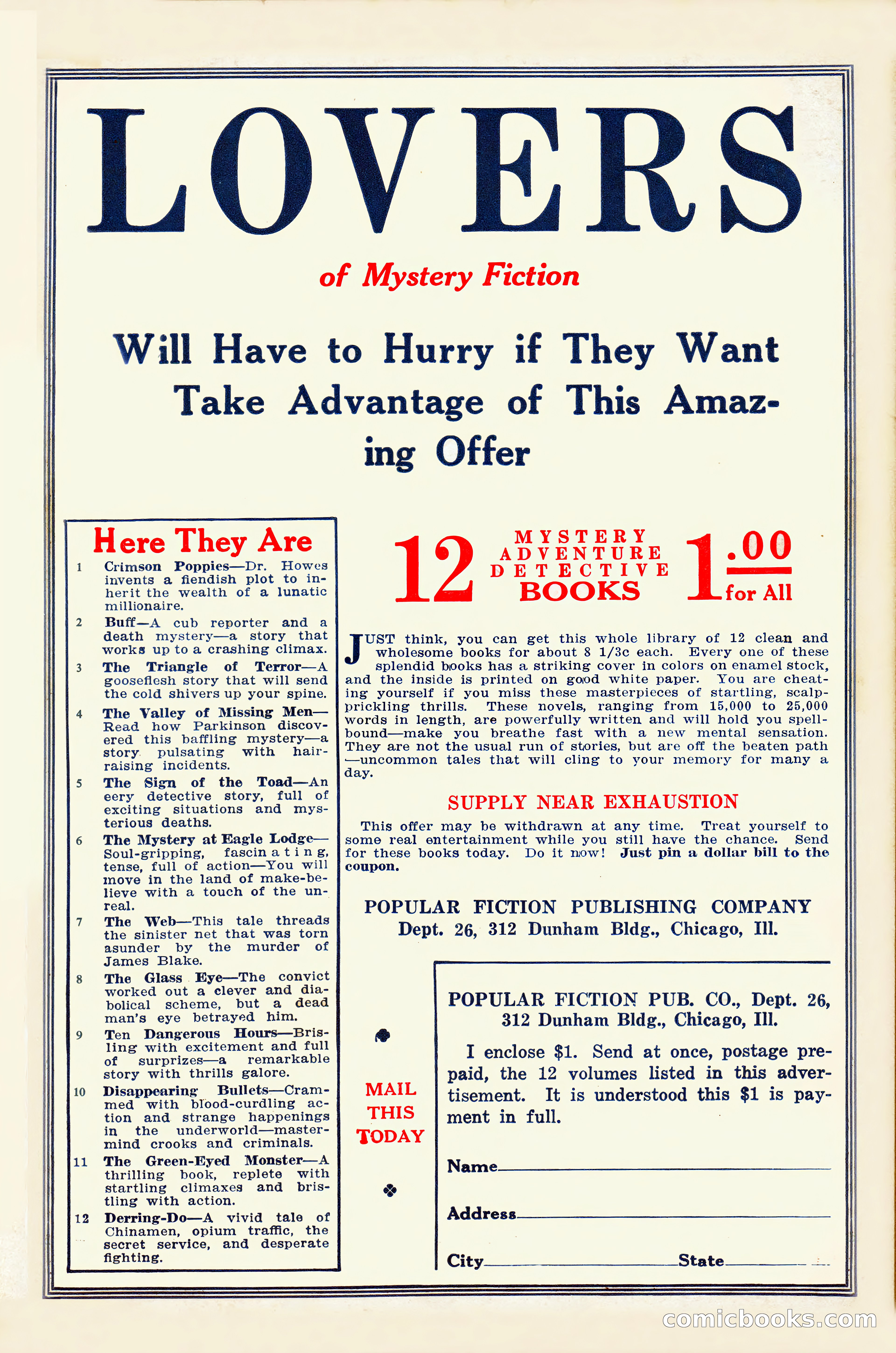 Weird Tales, Vol. 9 No. 2 — page 146 of 148