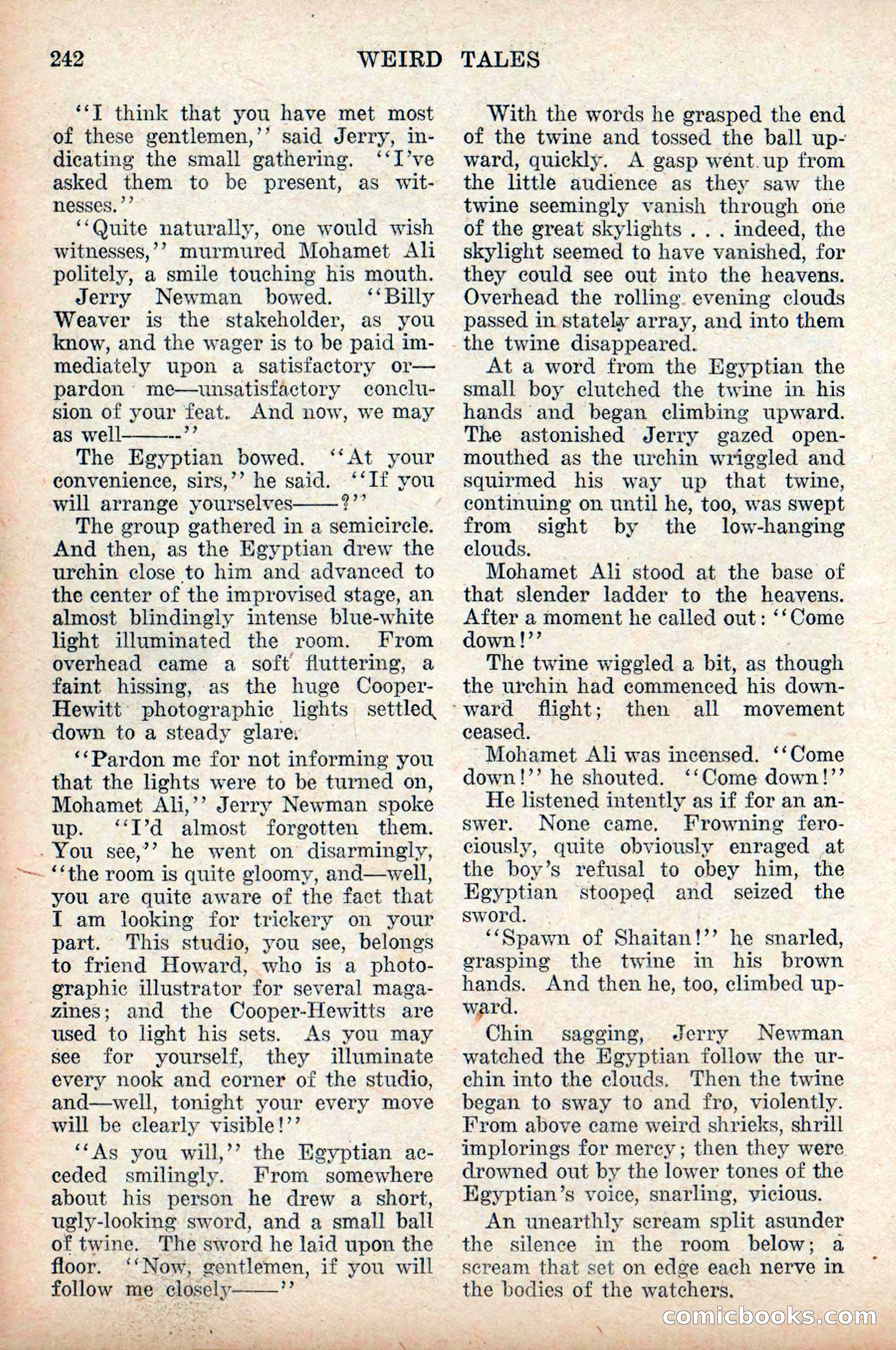 Weird Tales, Vol. 9, No. 2 — page 100 of 148