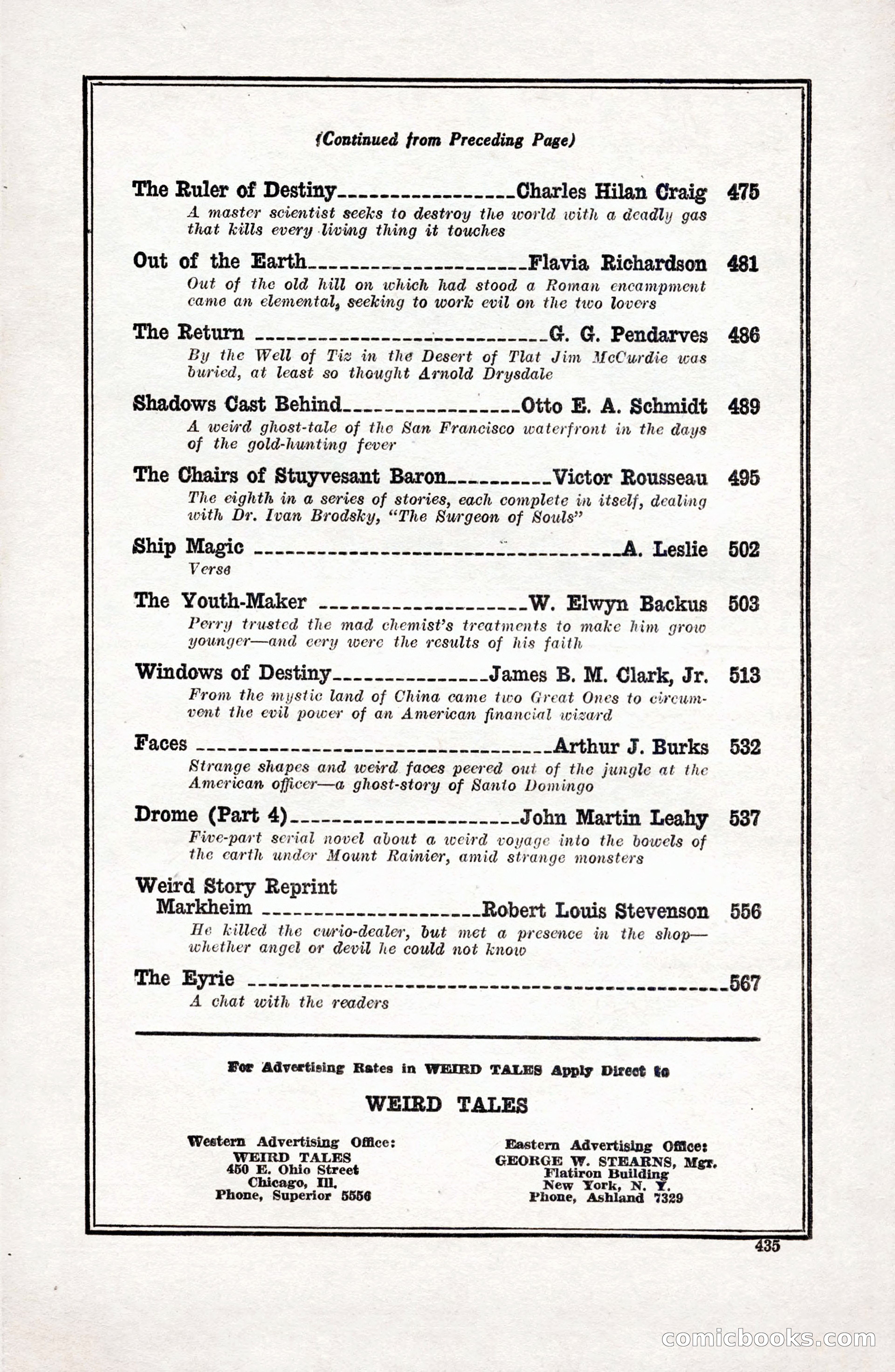 Weird Tales, Vol. 9 No. 4 — page 5 of 148