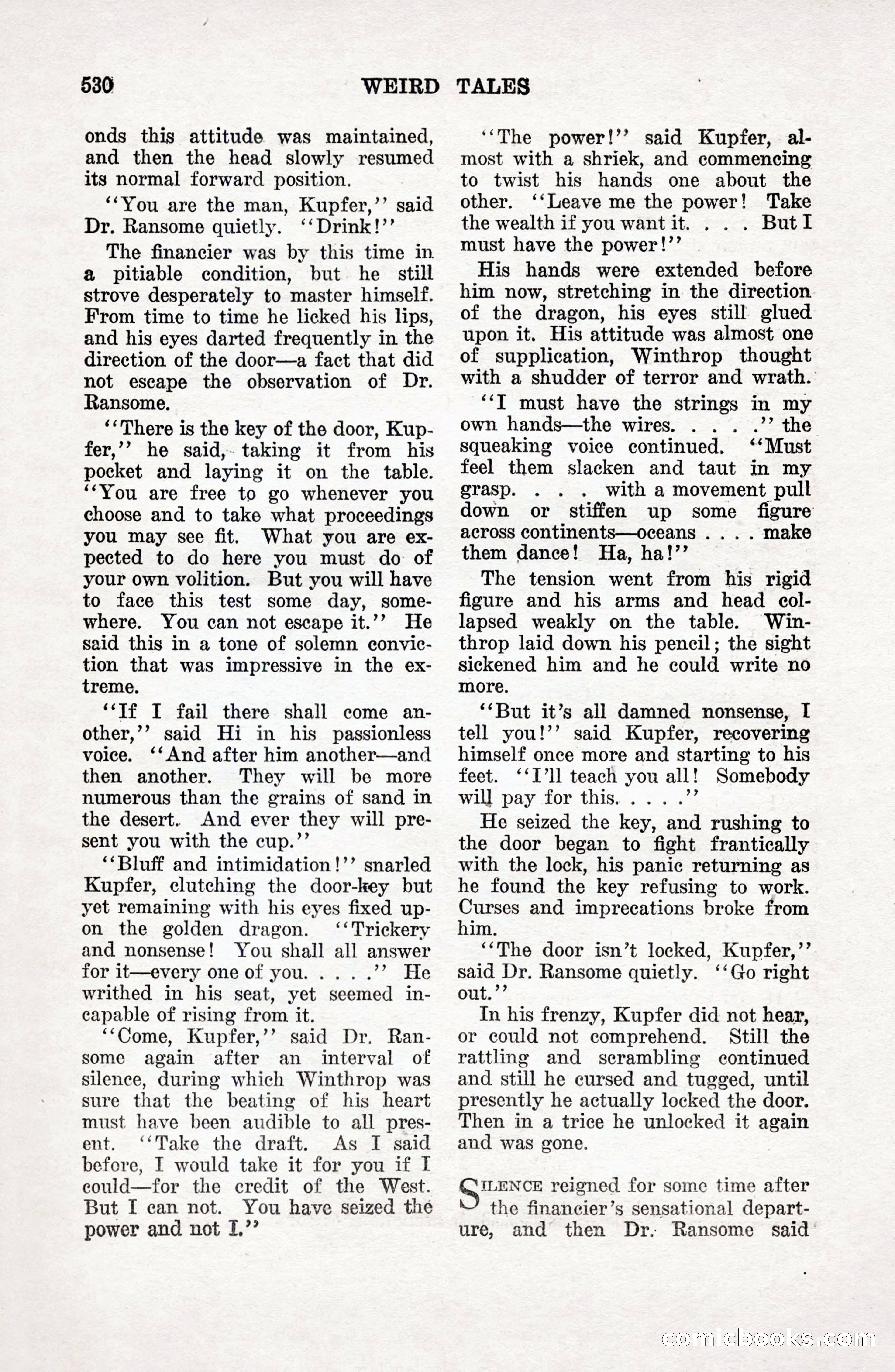 Weird Tales, Vol. 9 No. 4 — page 100 of 148