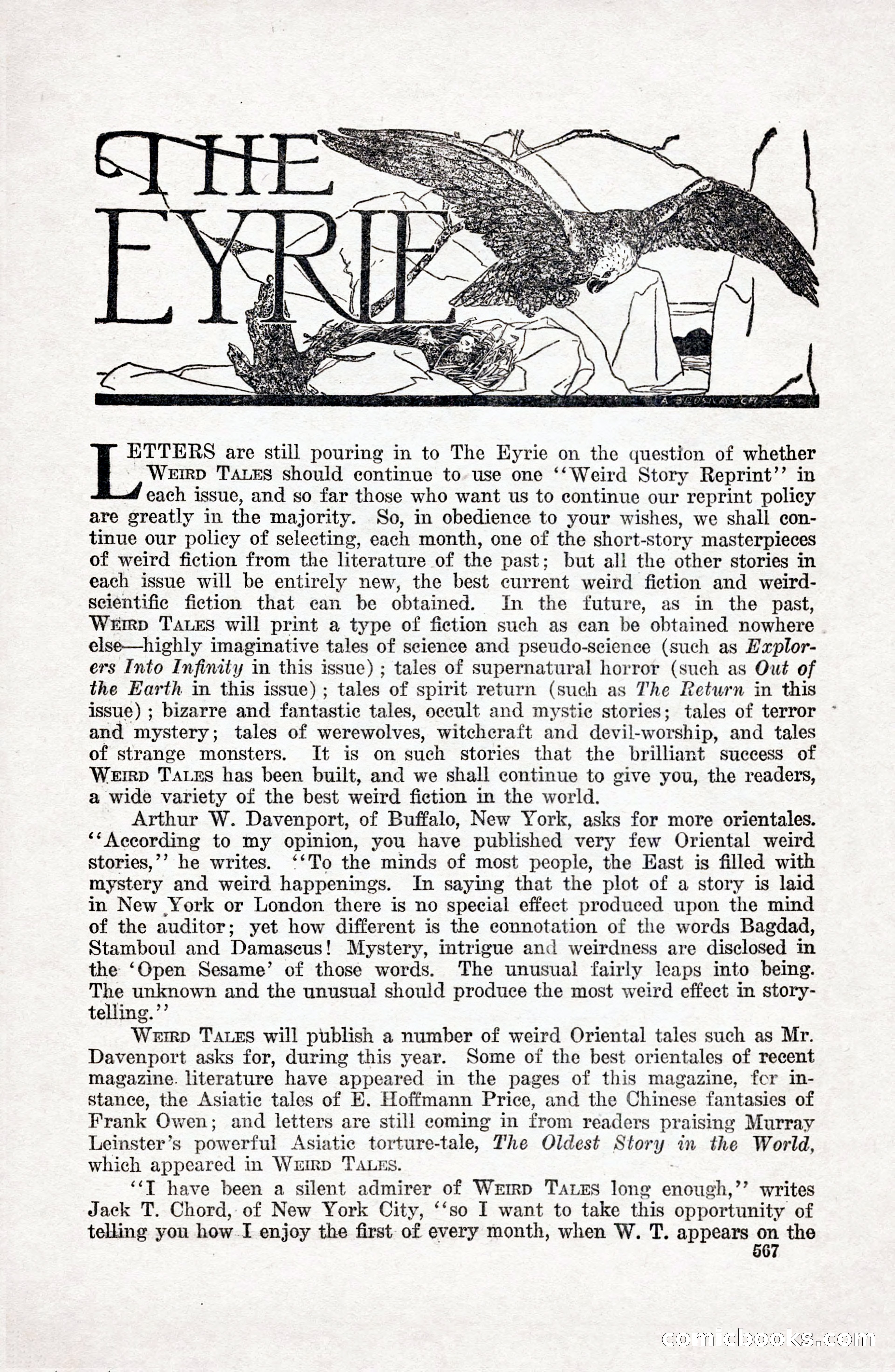 Weird Tales, Vol. 9 No. 4 — page 137 of 148