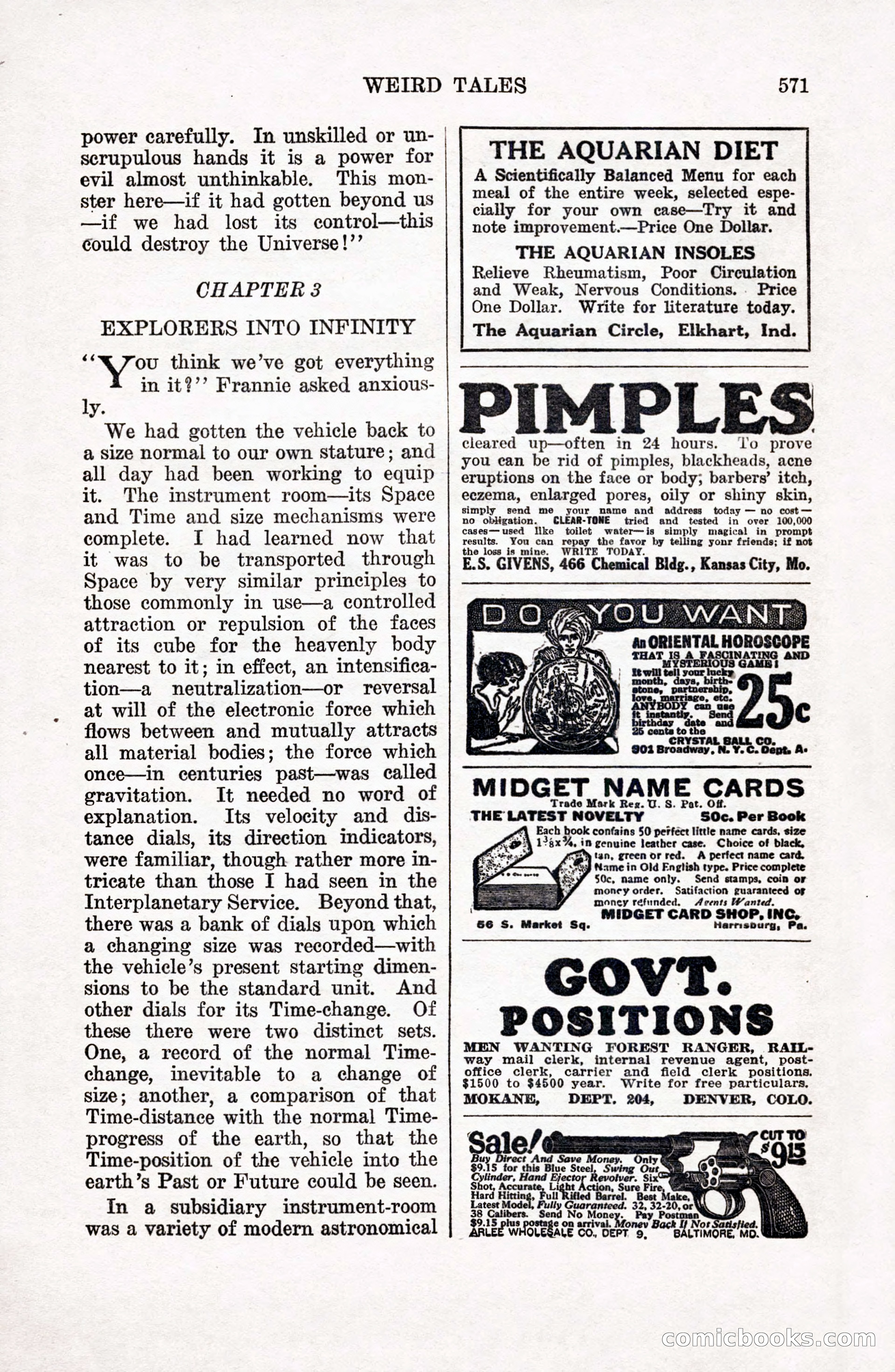 Weird Tales, Vol. 9 No. 4 — page 141 of 148