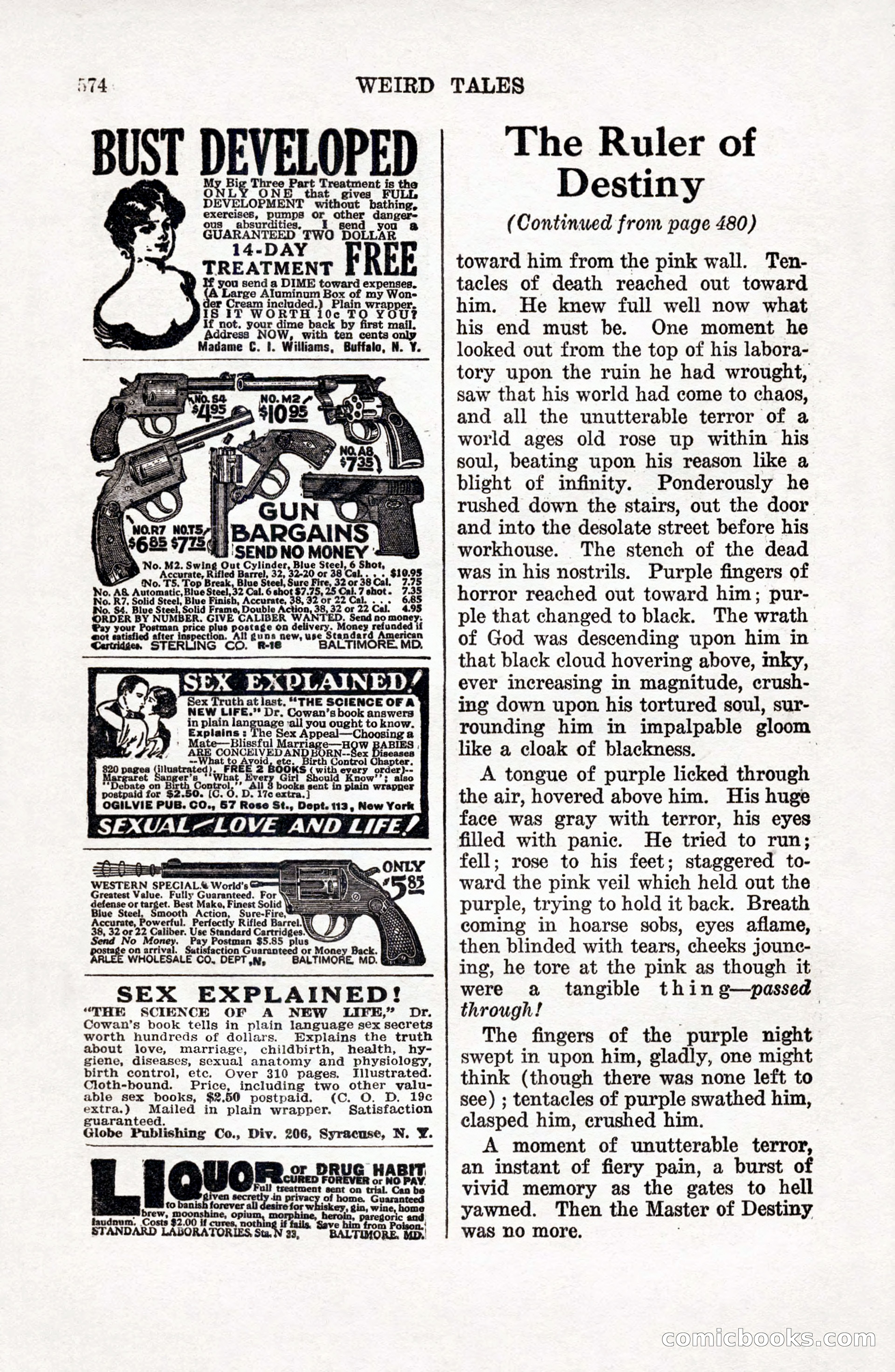 Weird Tales, Vol. 9 No. 4 — page 144 of 148