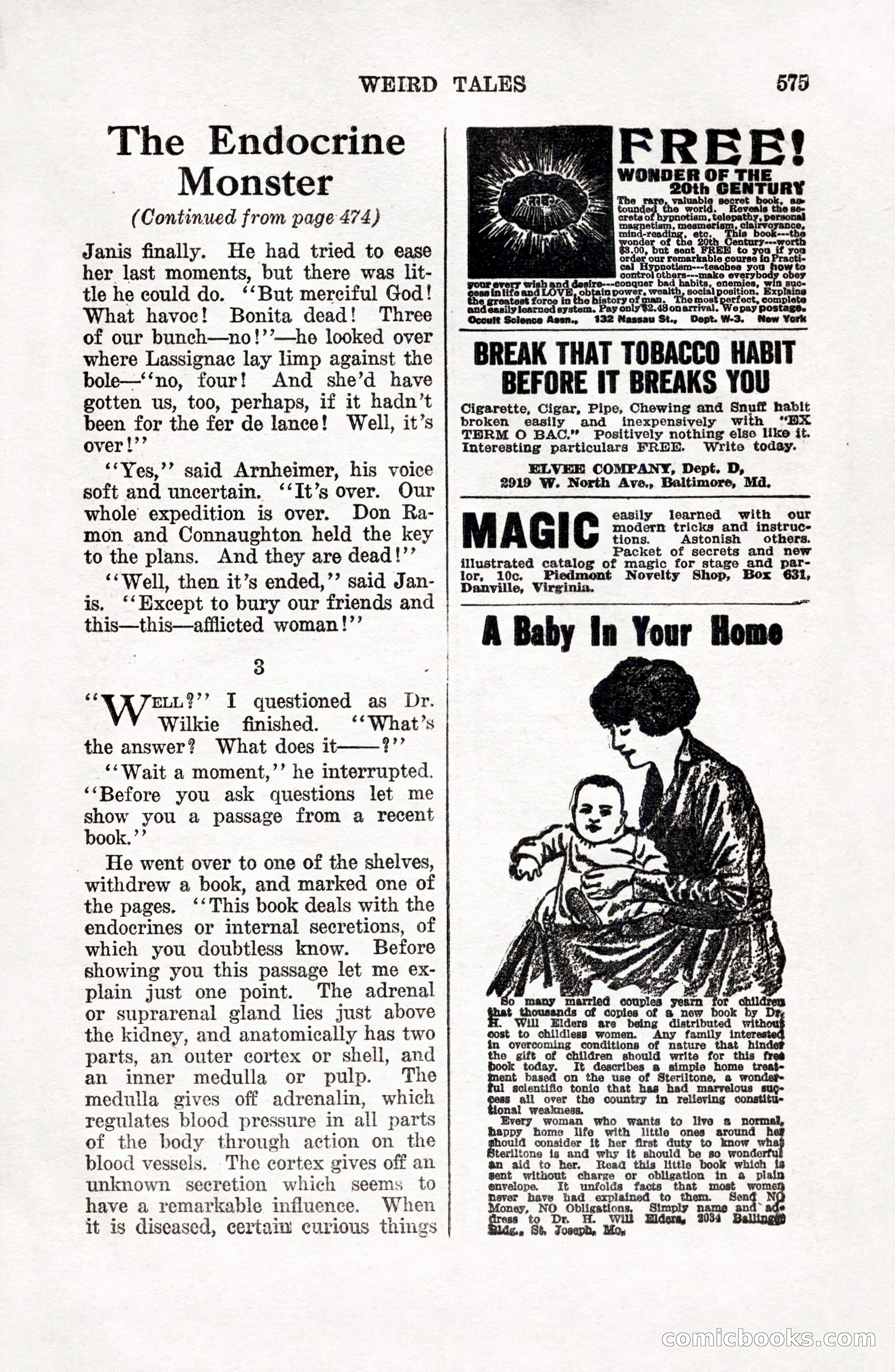 Weird Tales, Vol. 9 No. 4 — page 145 of 148