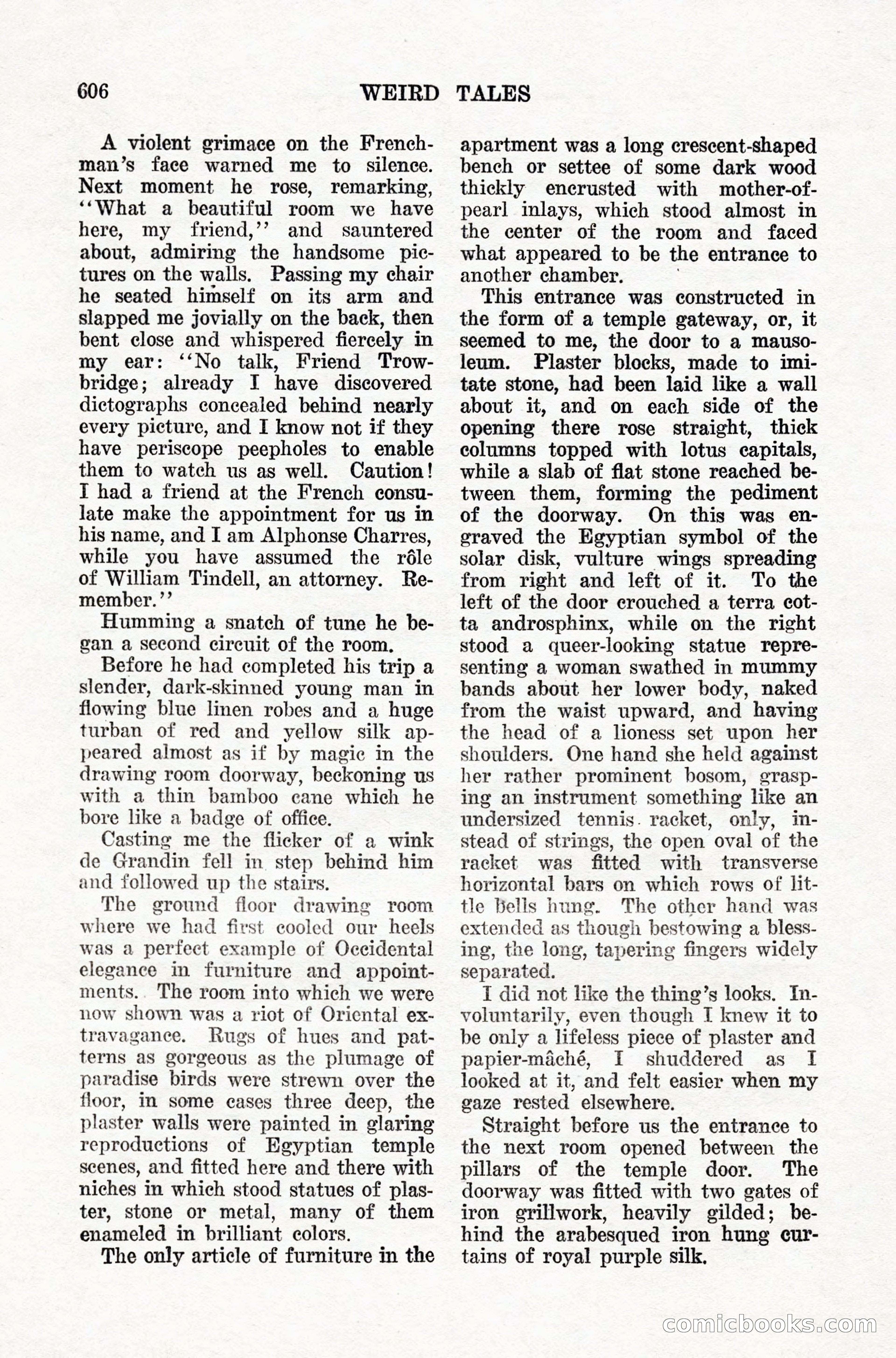 Weird Tales, Vol. IX, No. 5 — page 32 of 148
