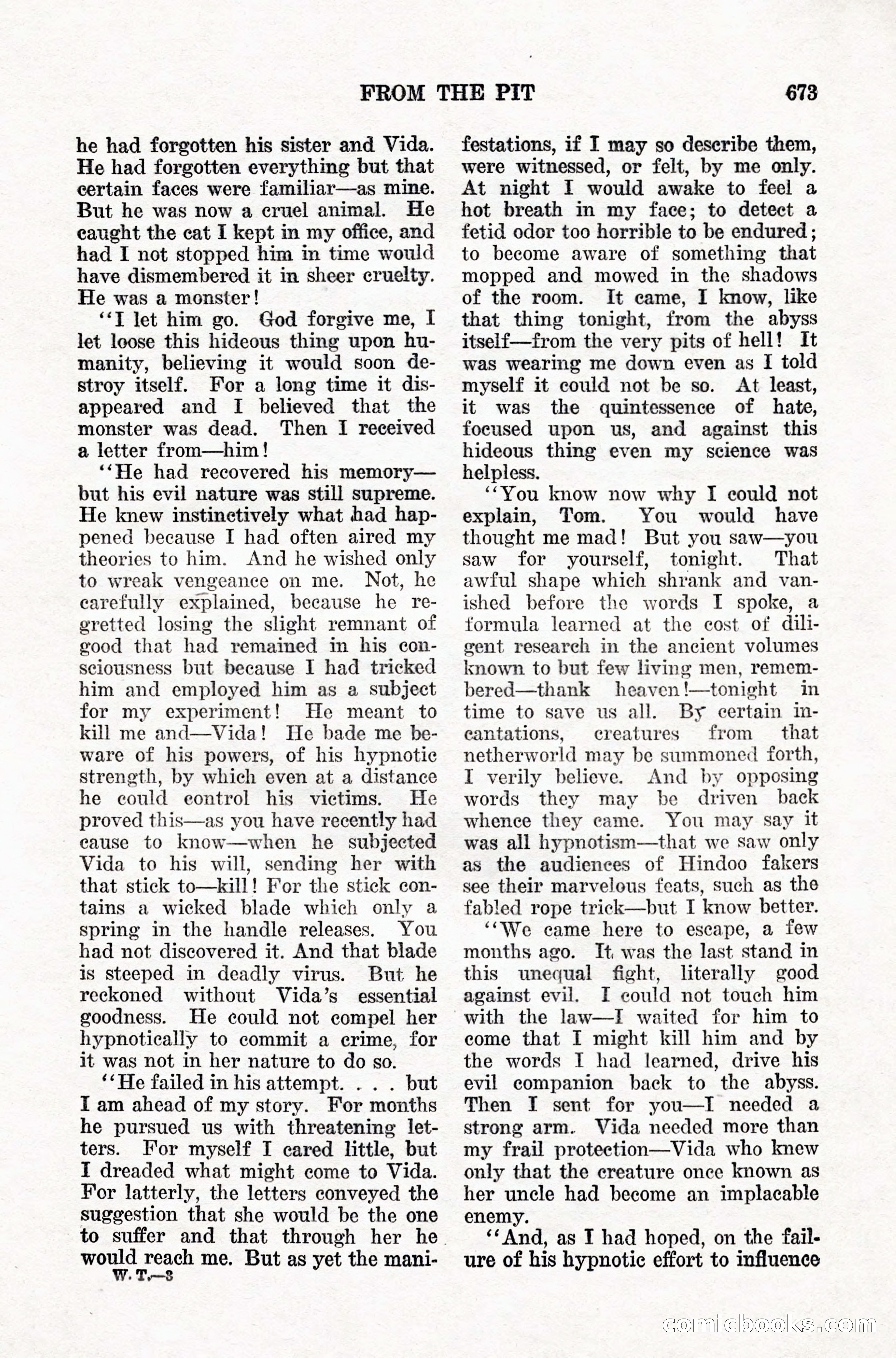 Weird Tales, Vol. IX, No. 5 — page 99 of 148