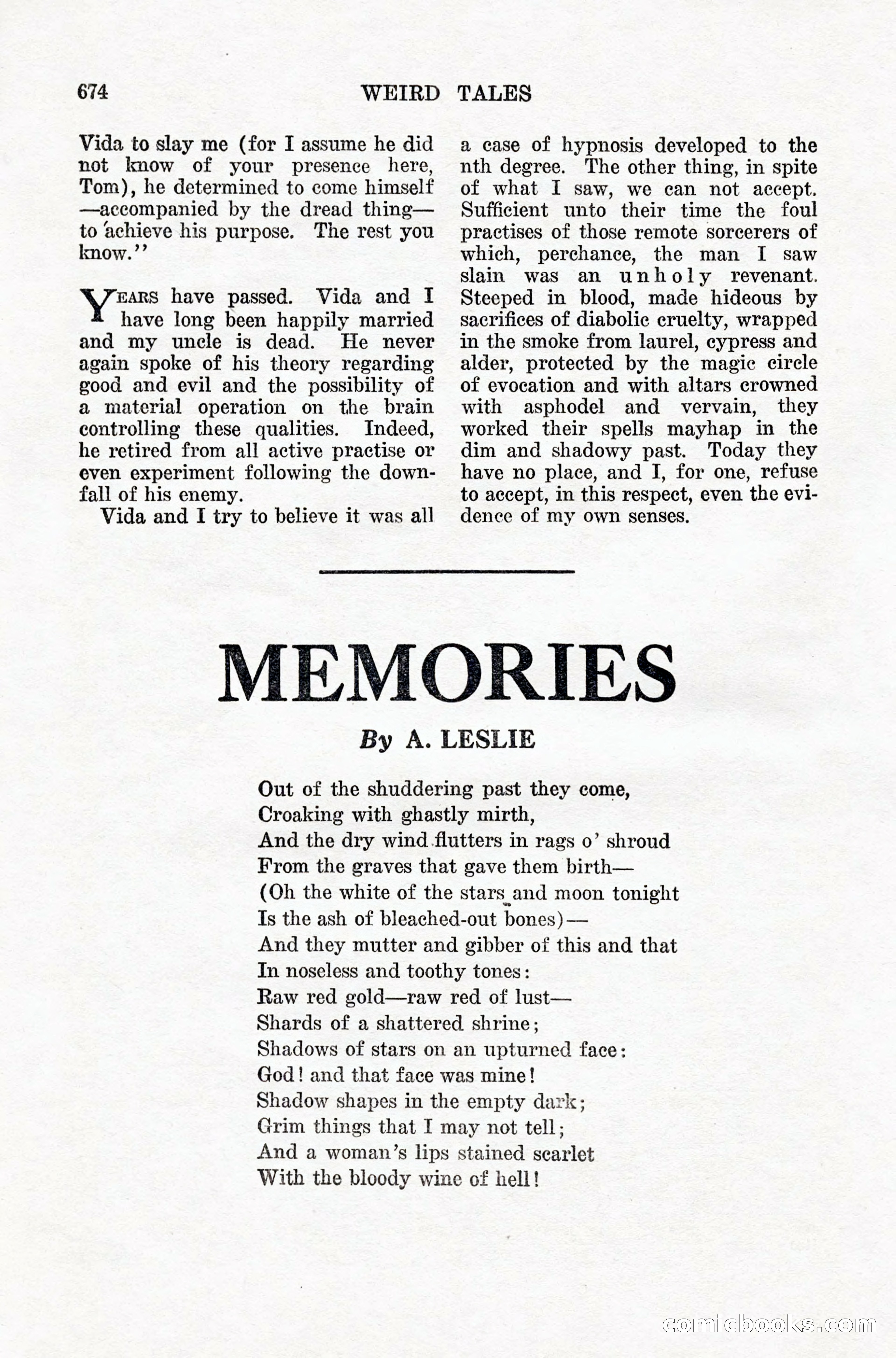 Weird Tales, Vol. IX, No. 5 — page 100 of 148