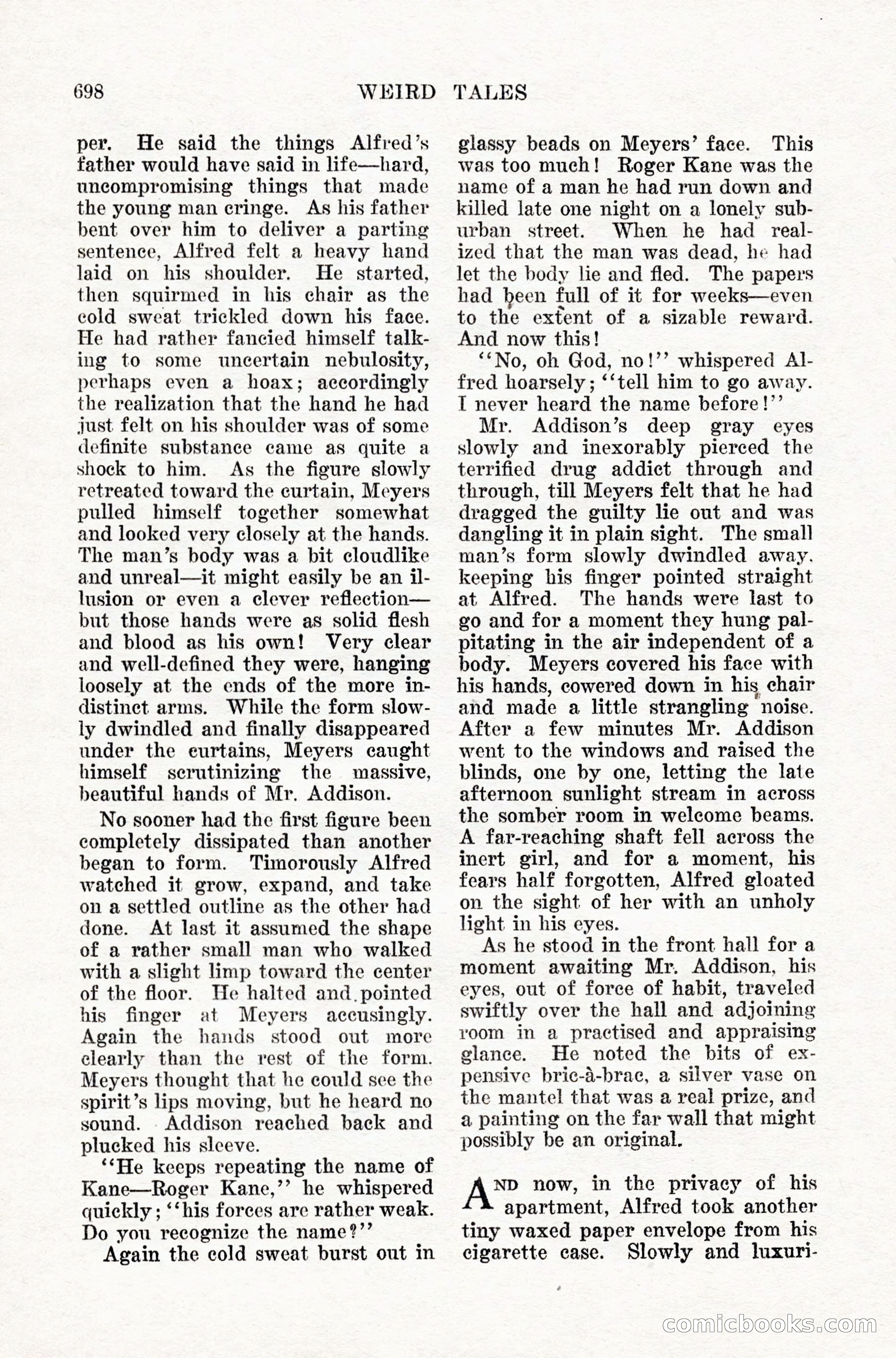 Weird Tales, Vol. IX, No. 5 — page 124 of 148