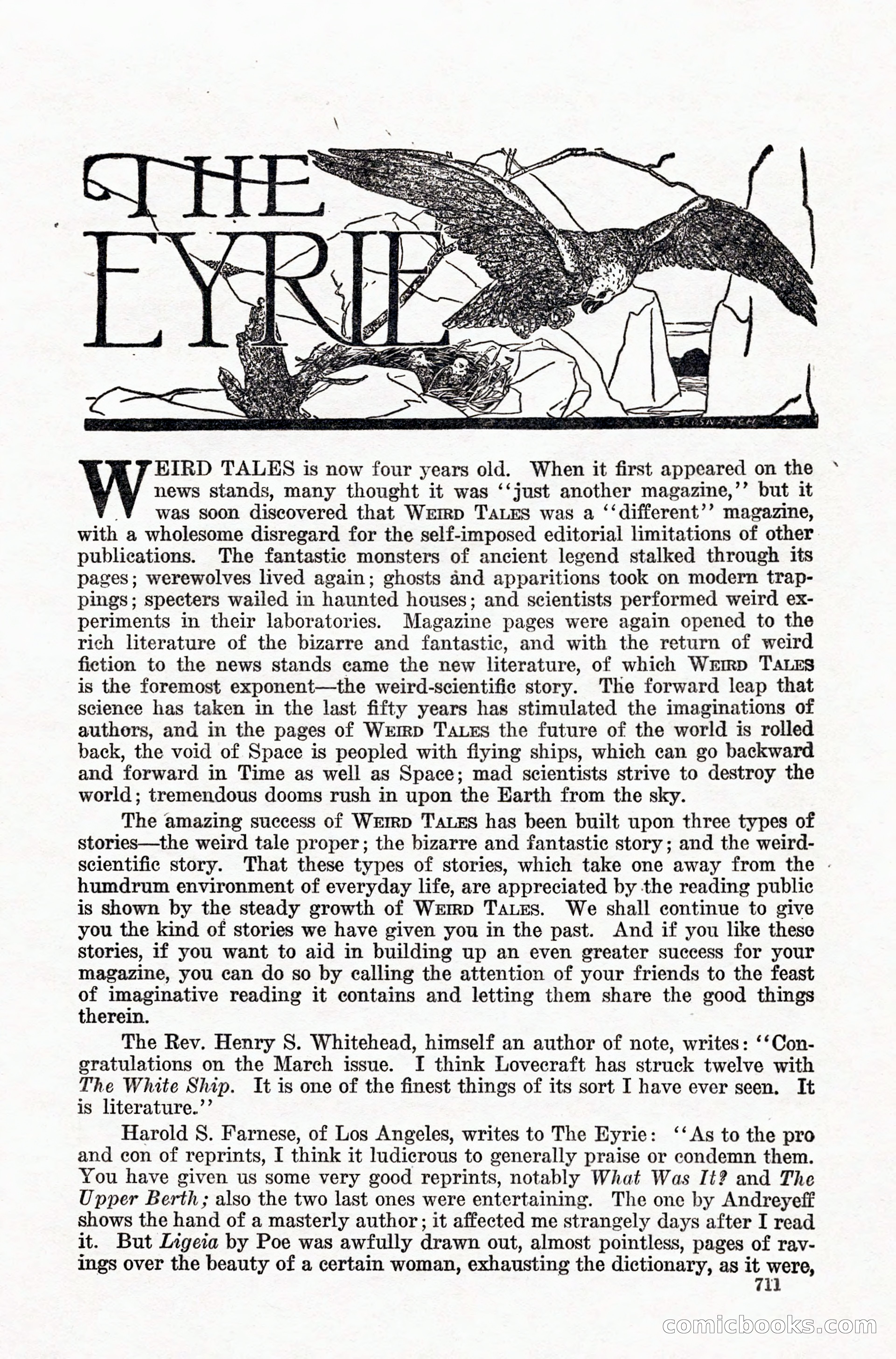 Weird Tales, Vol. IX, No. 5 — page 137 of 148