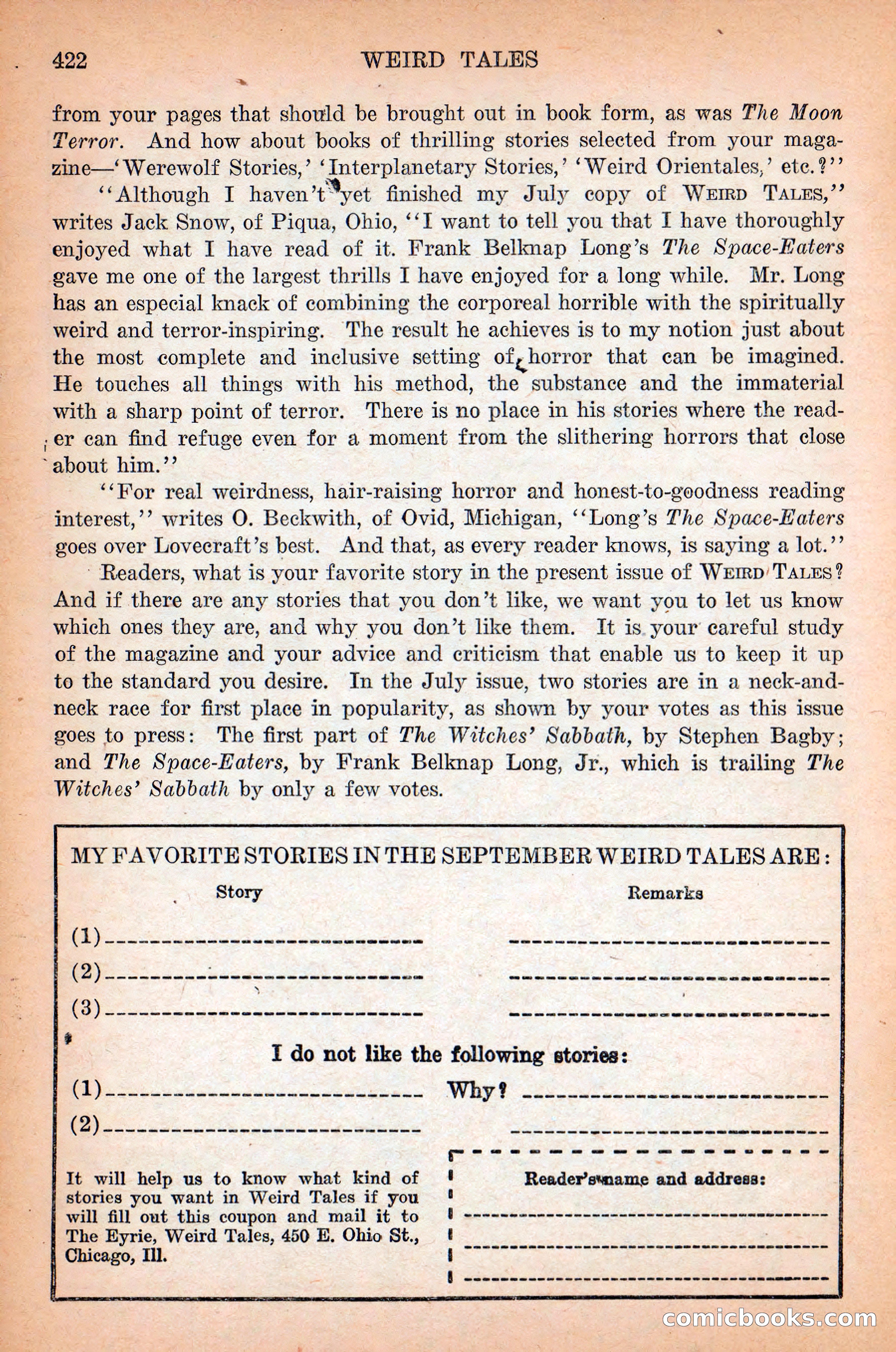 Weird Tales, September 1928 — page 136 of 148