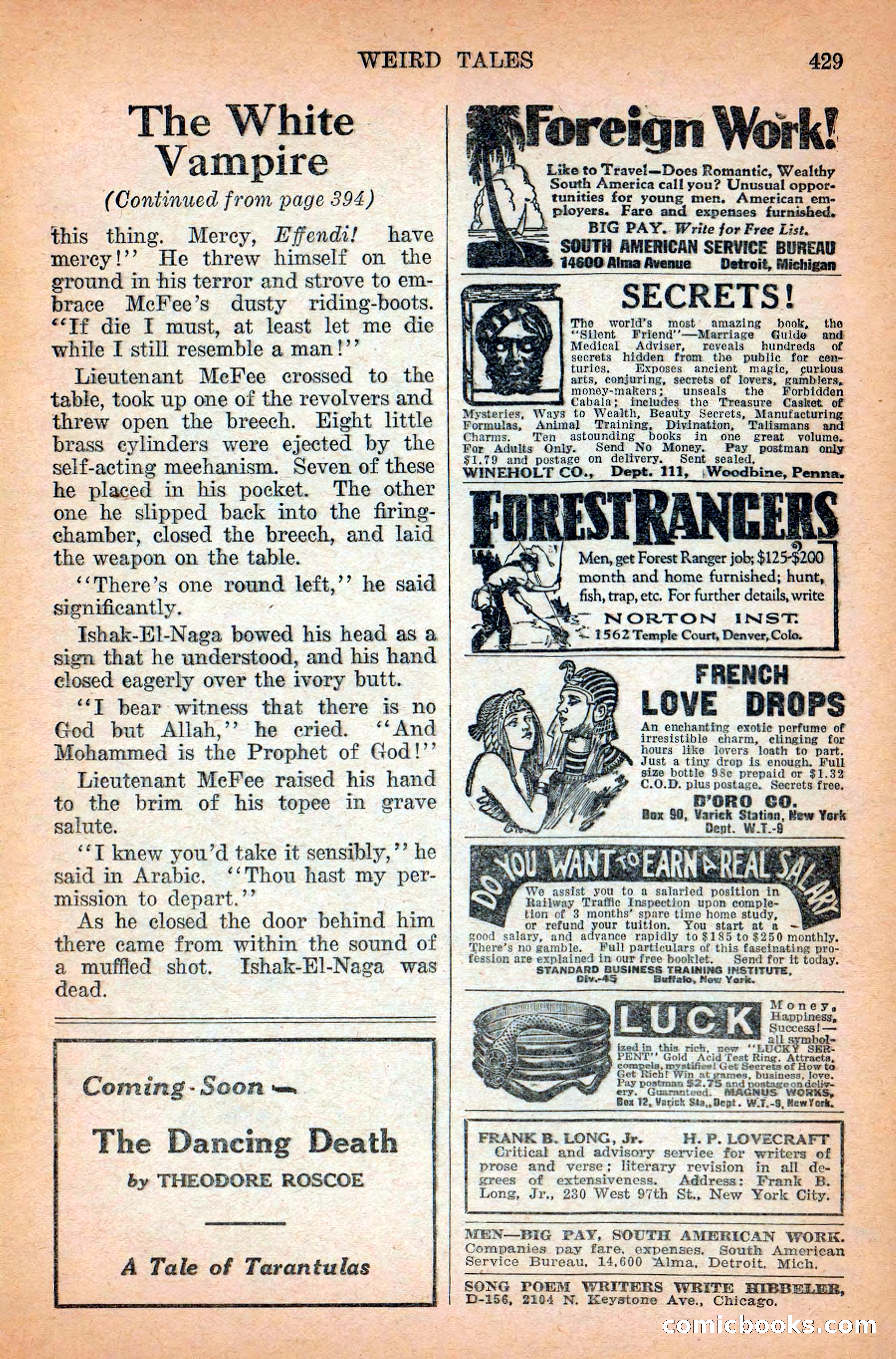 Weird Tales, September 1928 — page 143 of 148