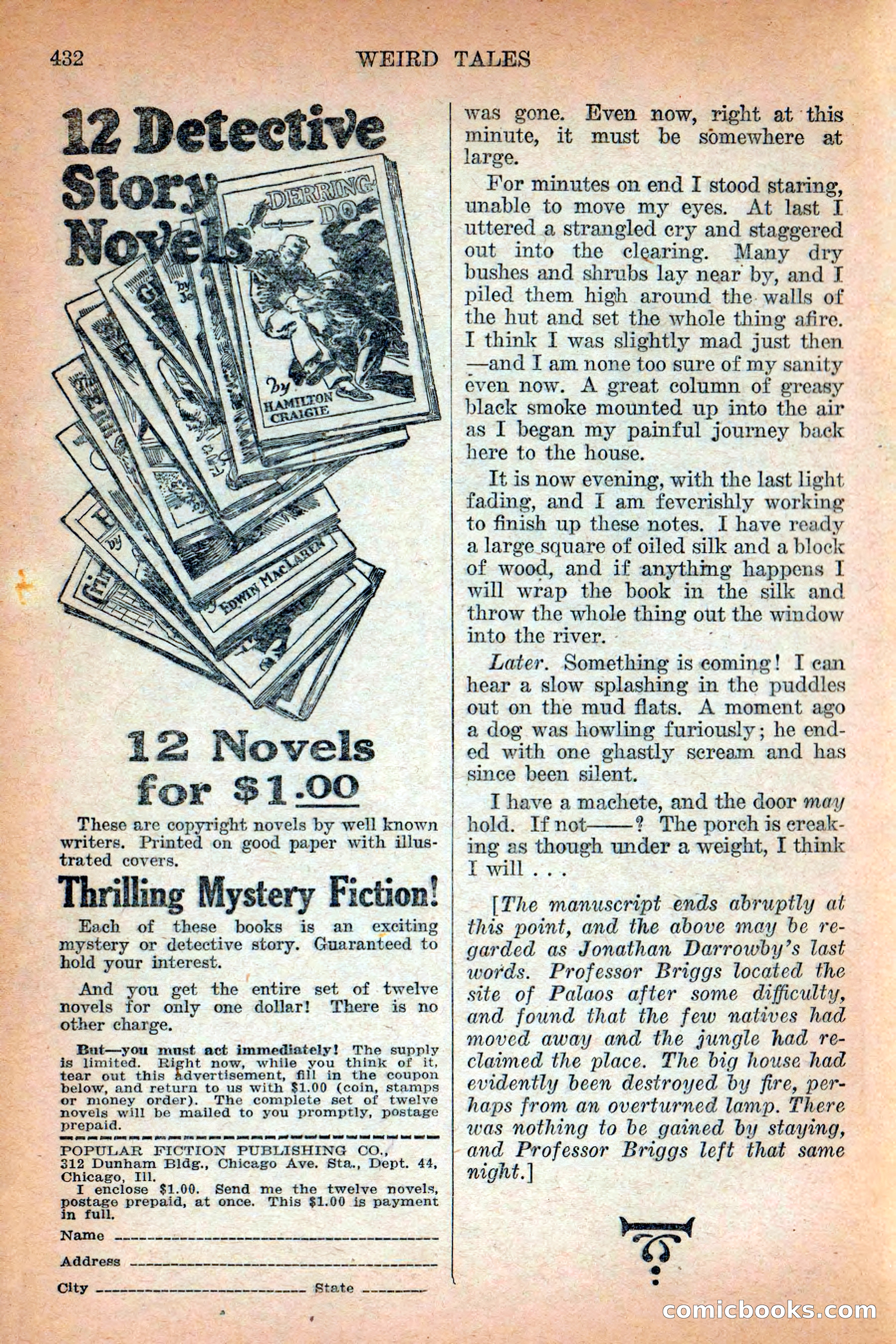 Weird Tales, September 1928 — page 148 of 148