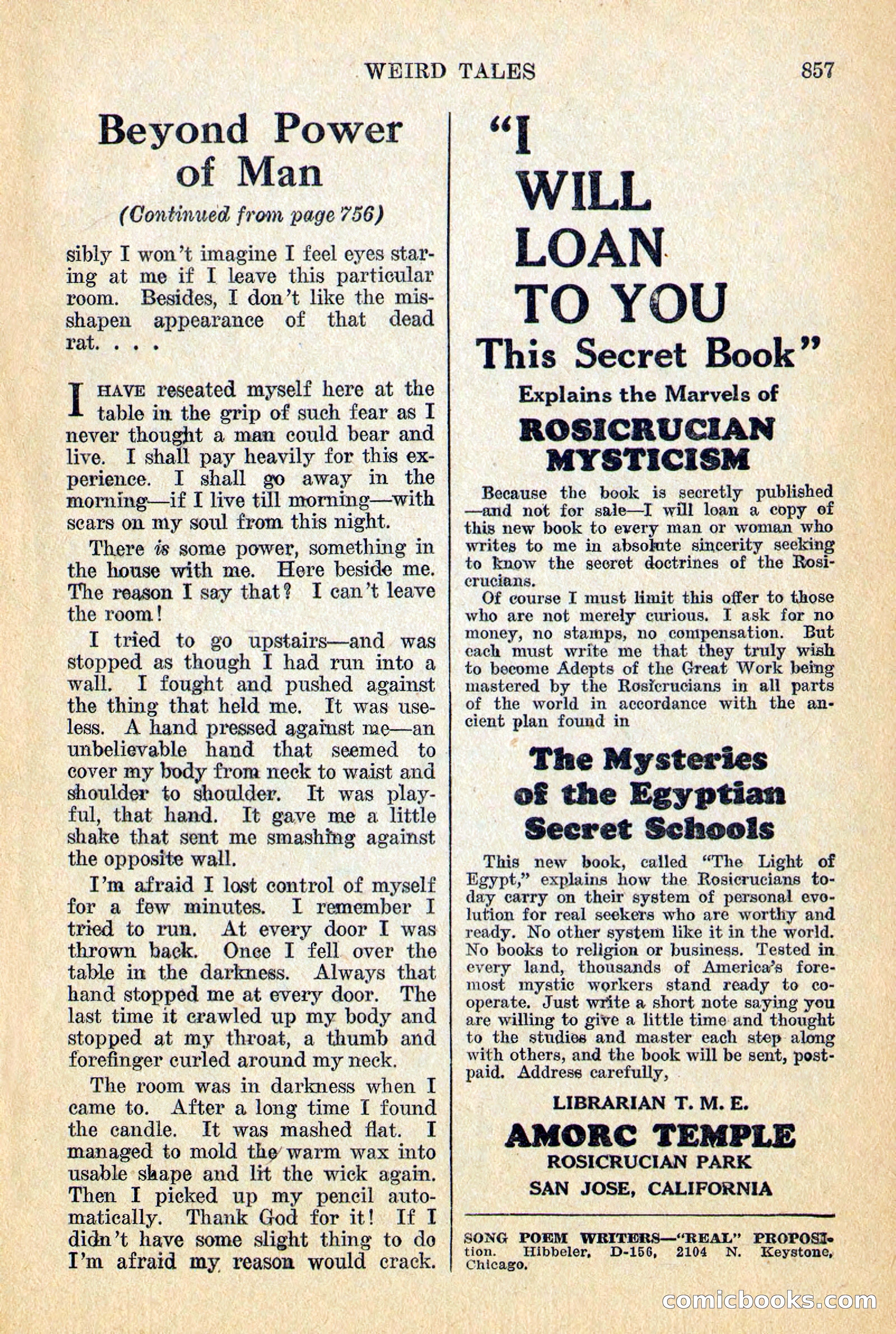 Weird Tales, December 1928 — page 139 of 148