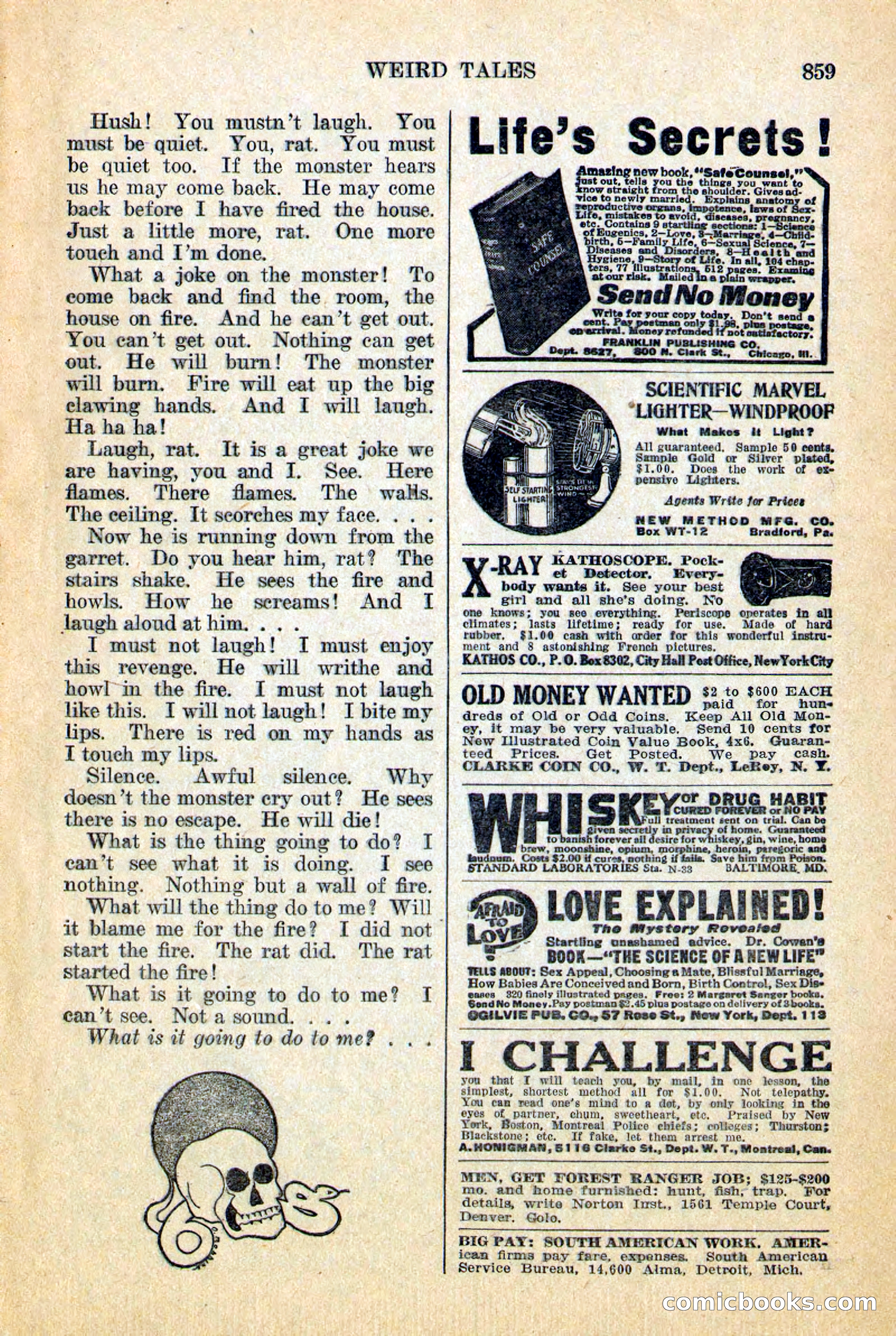 Weird Tales, Vol. 12, No. 6 — page 141 of 148