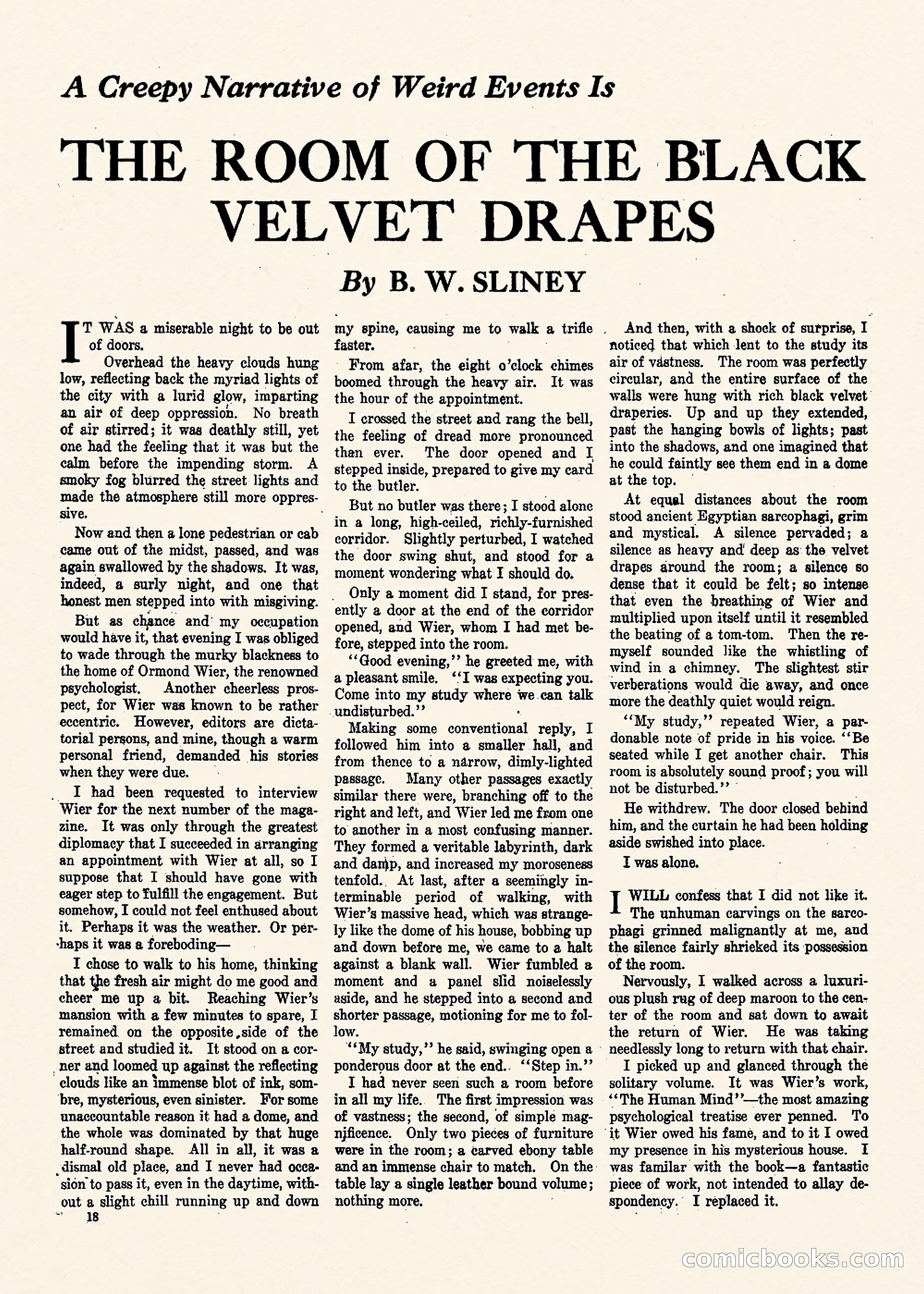 Weird Tales, Vol. II, No. 1 — page 19 of 98