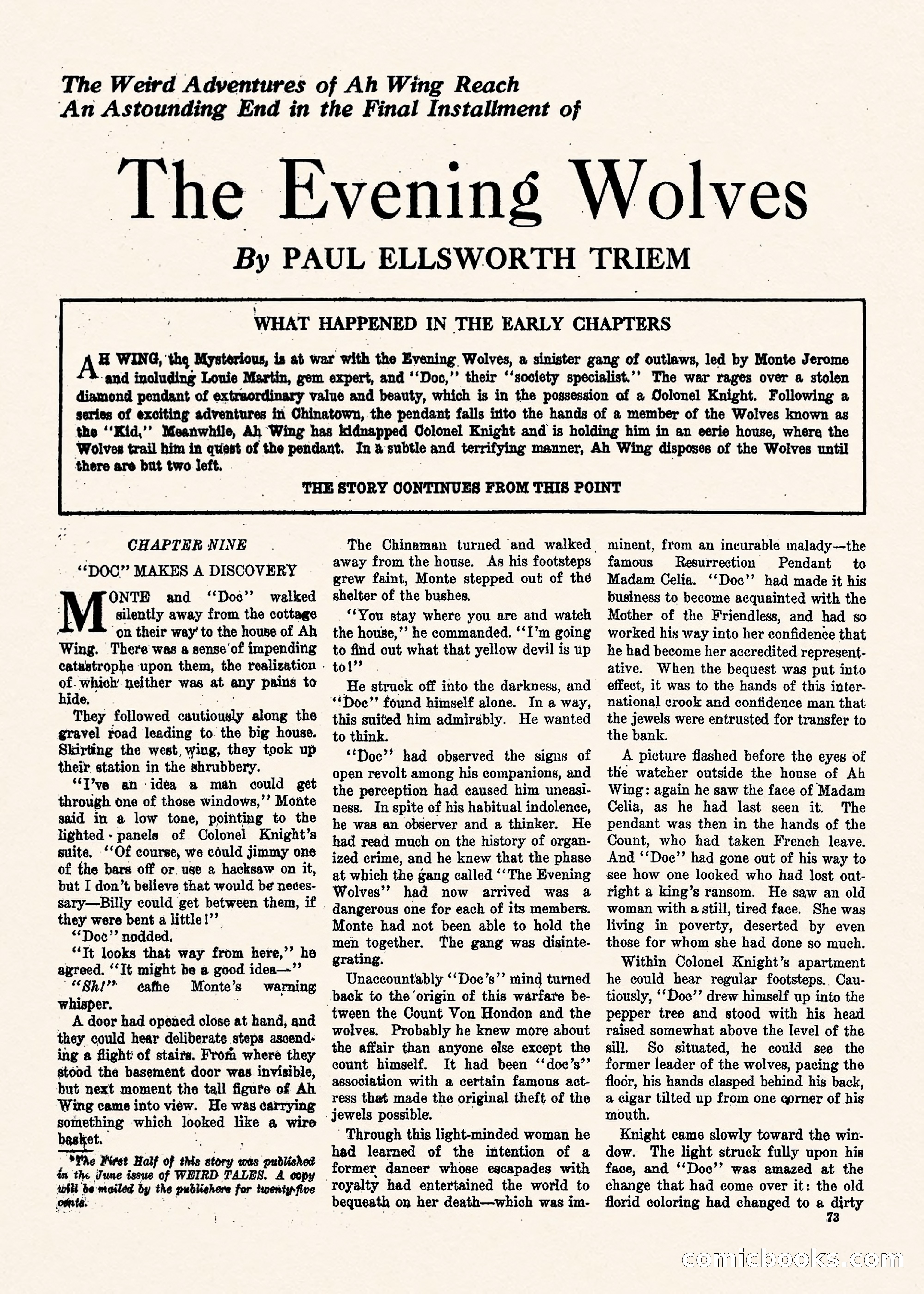 Weird Tales, Vol. II, No. 1 — page 74 of 98