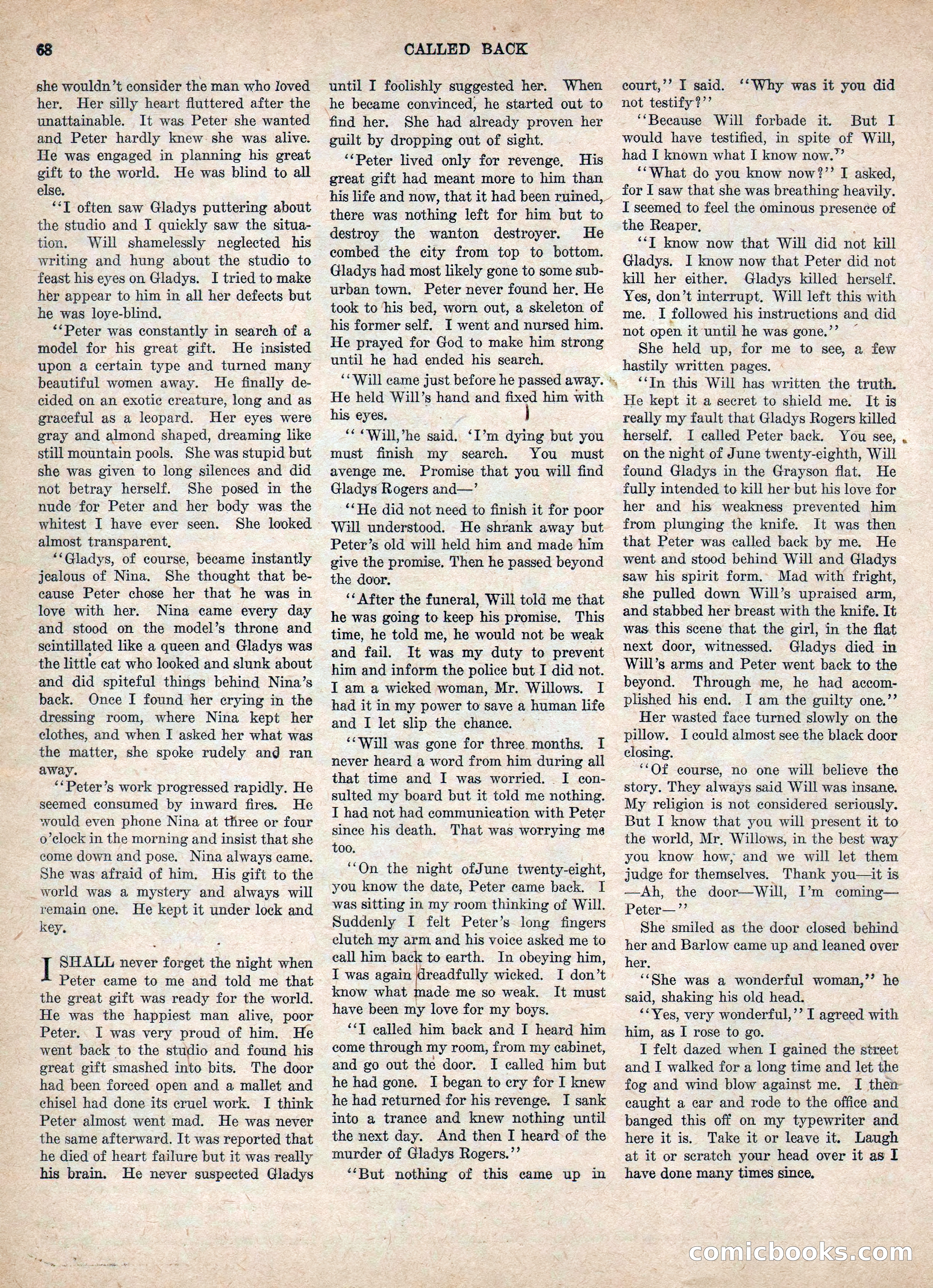 Weird Tales, Vol. IV, No. 2 — page 70 of 196