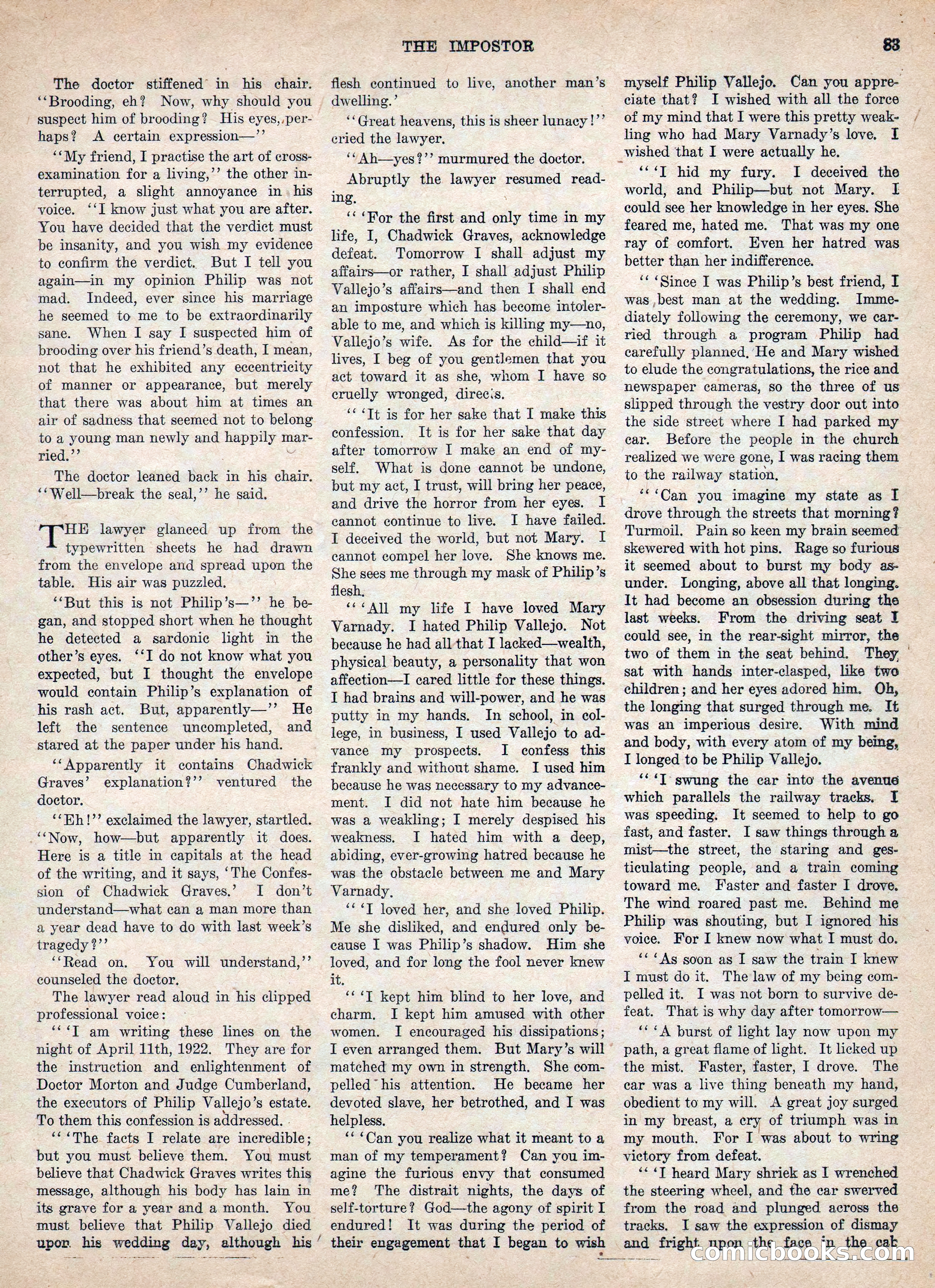 Weird Tales, Vol. IV, No. 2 — page 85 of 196