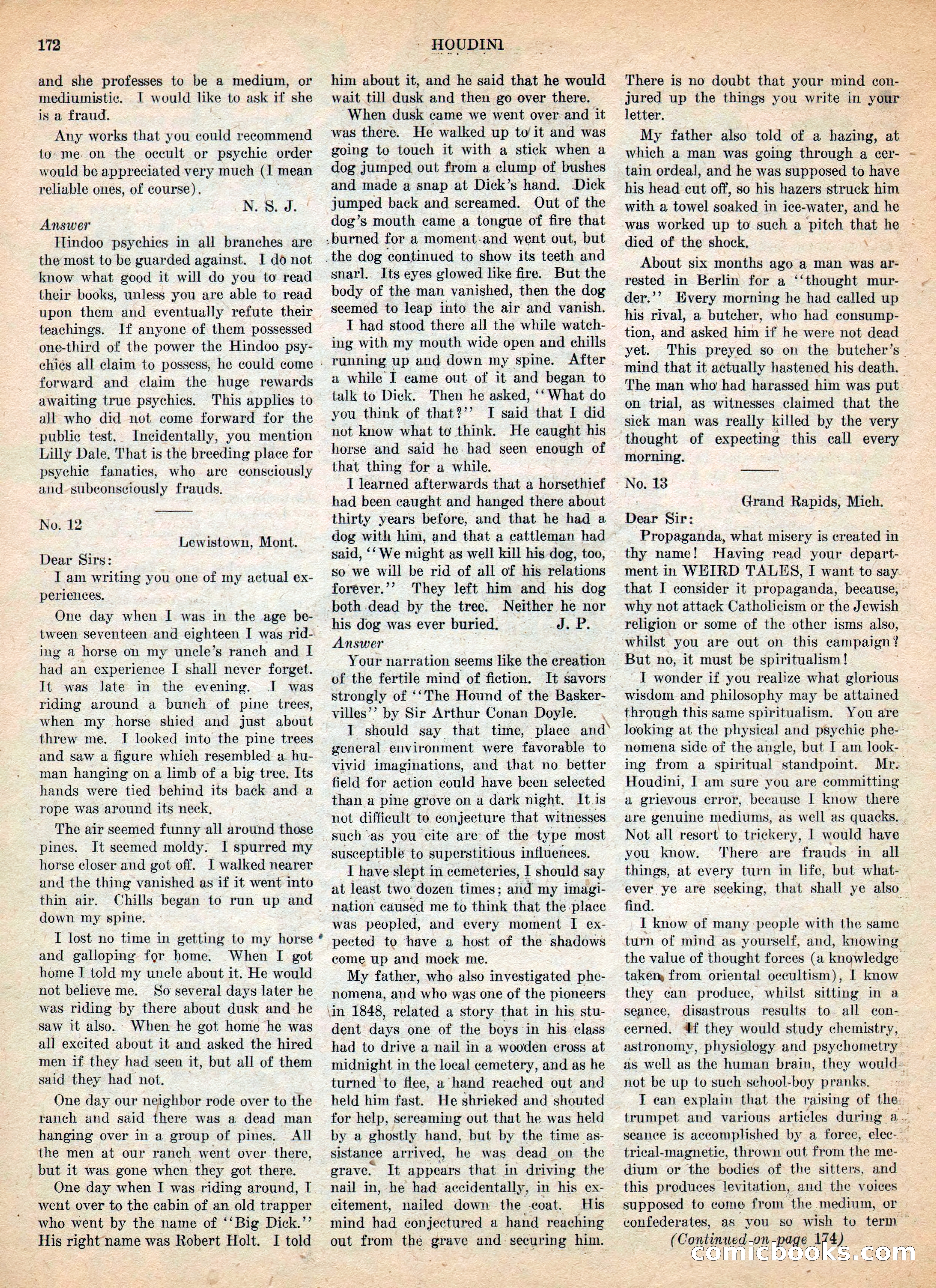 Weird Tales, Vol. IV, No. 2 — page 174 of 196