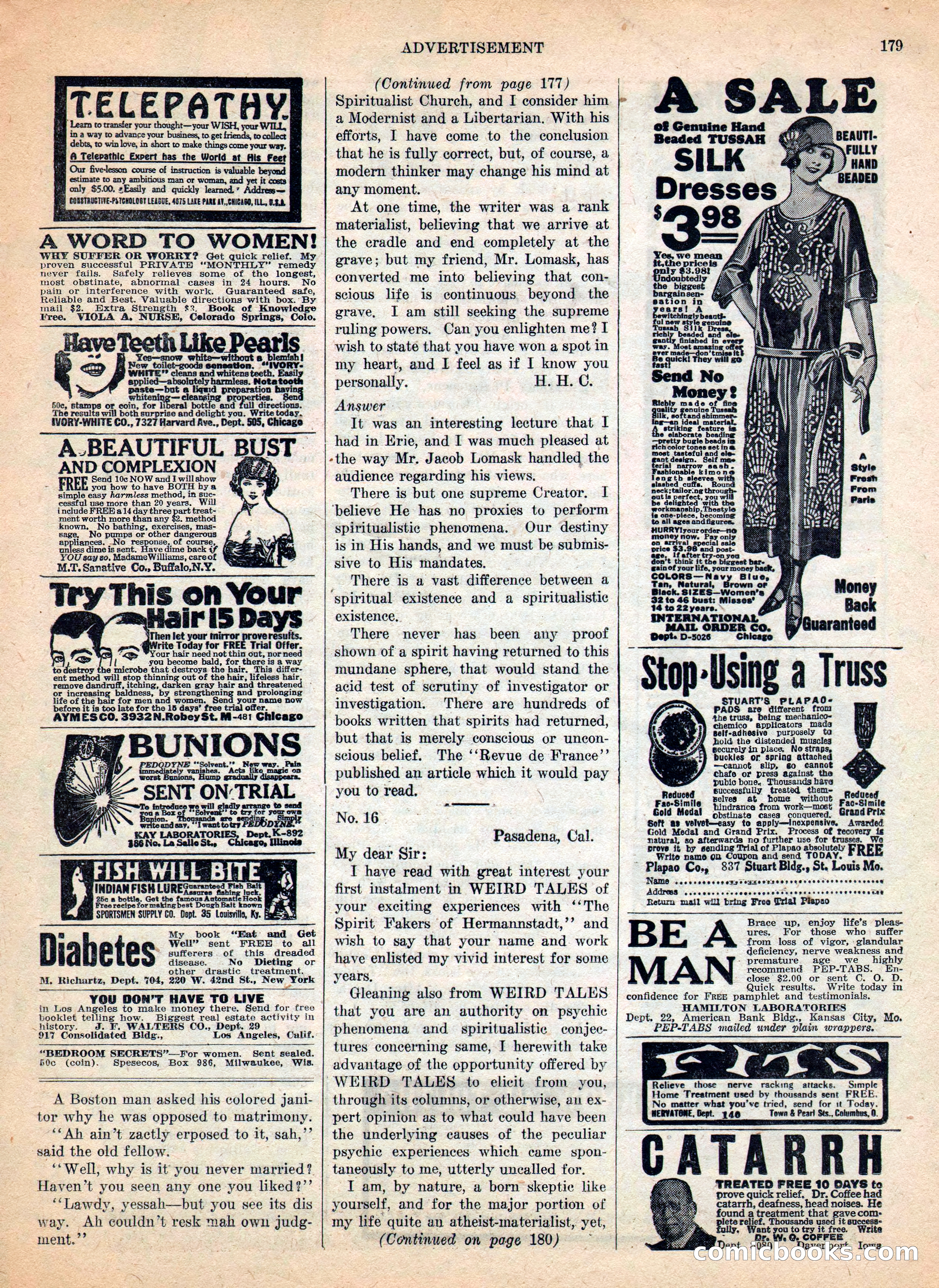 Weird Tales, Vol. IV, No. 2 — page 181 of 196