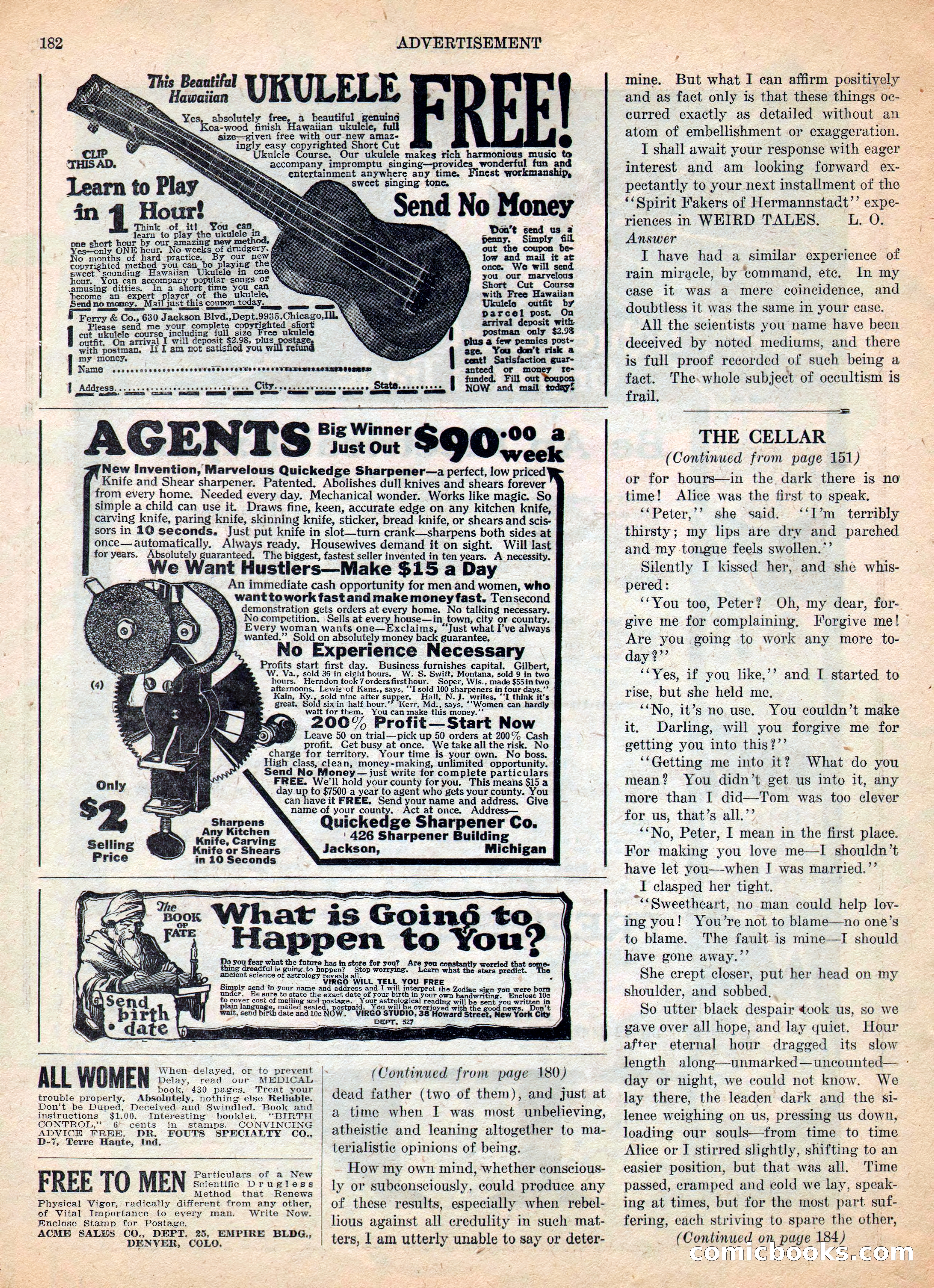 Weird Tales, Vol. IV, No. 2 — page 184 of 196