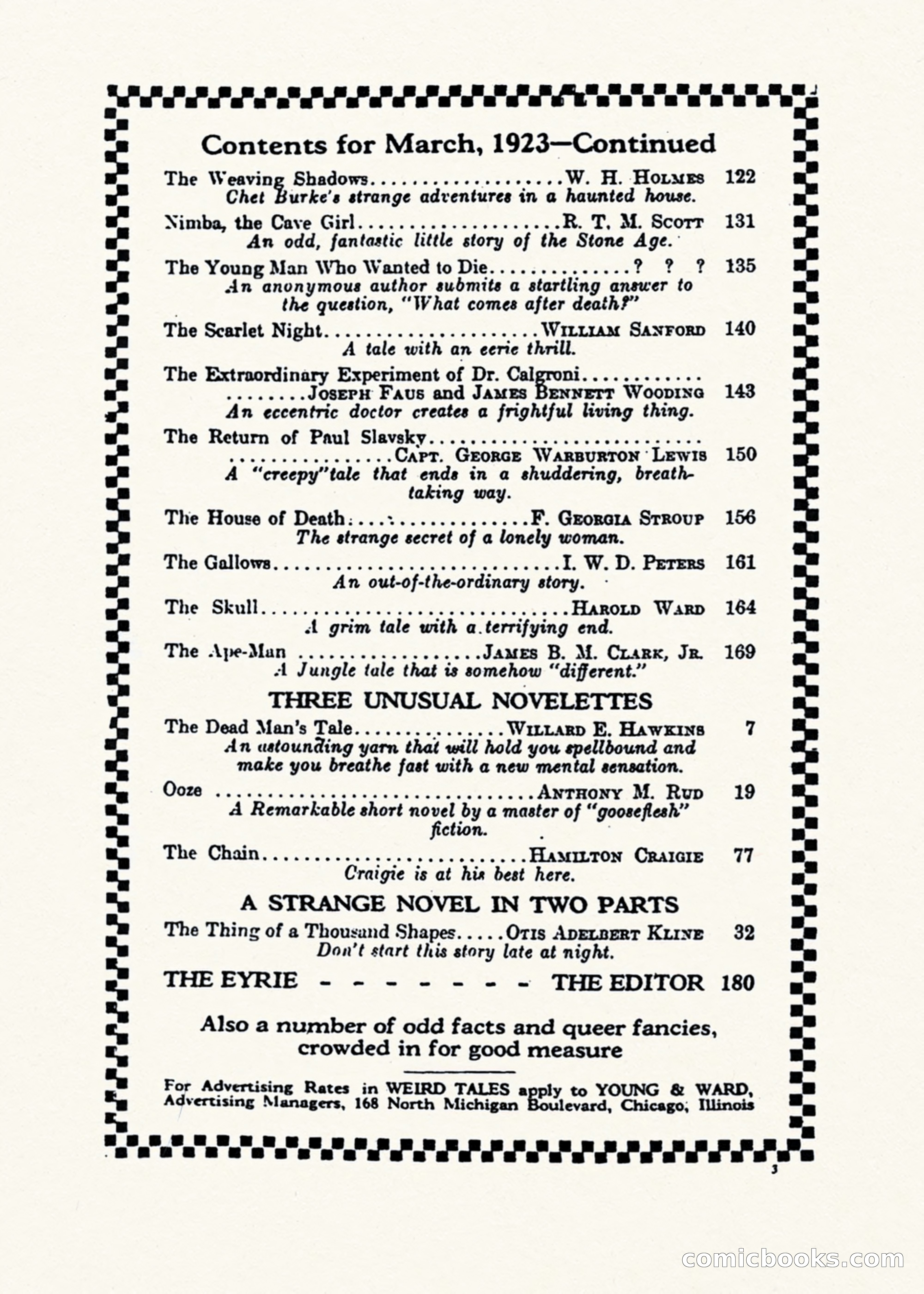 Weird Tales, Vol. 1, No. 1 — page 4 of 194