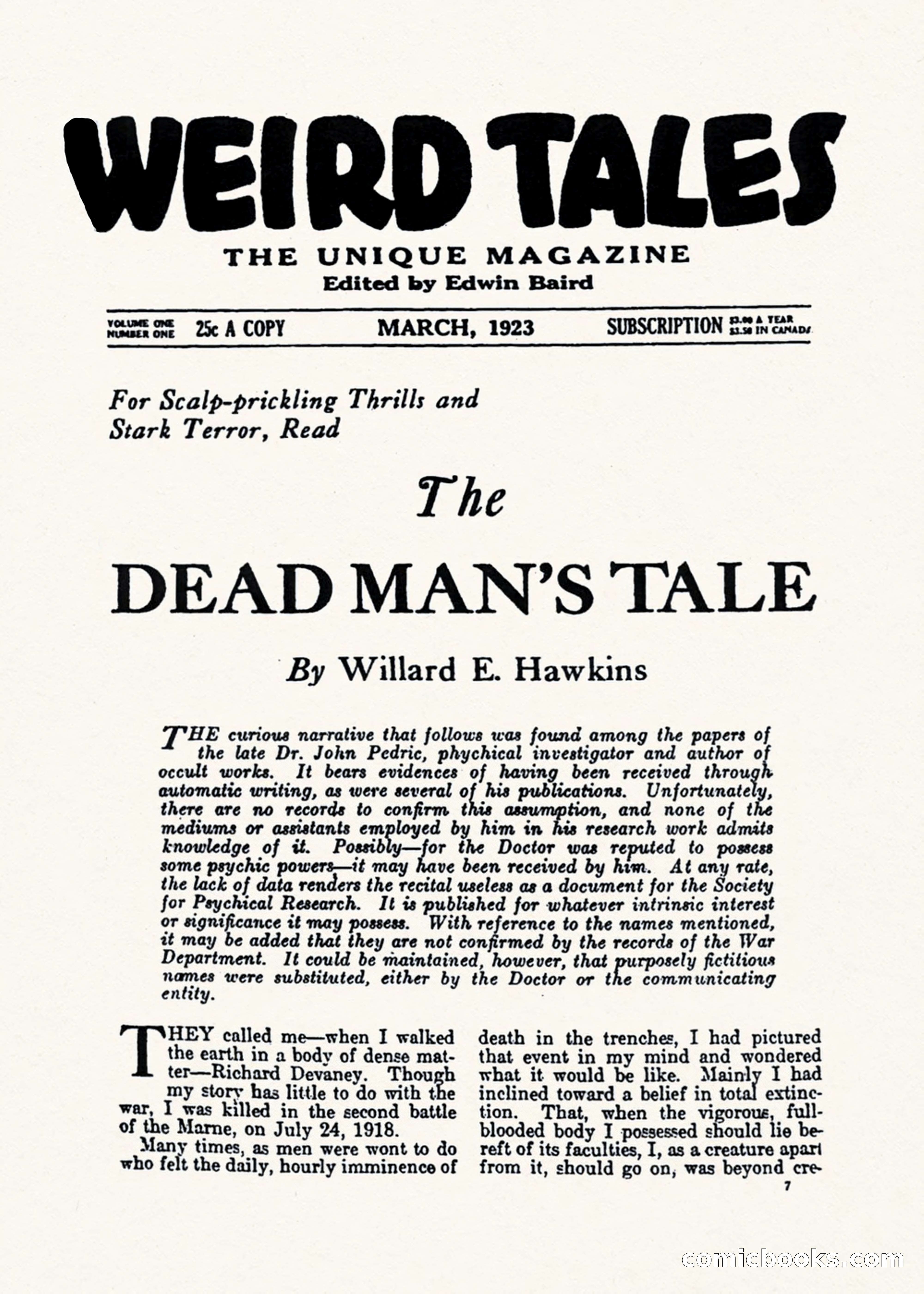 Weird Tales, Vol. 1, No. 1 — page 8 of 194