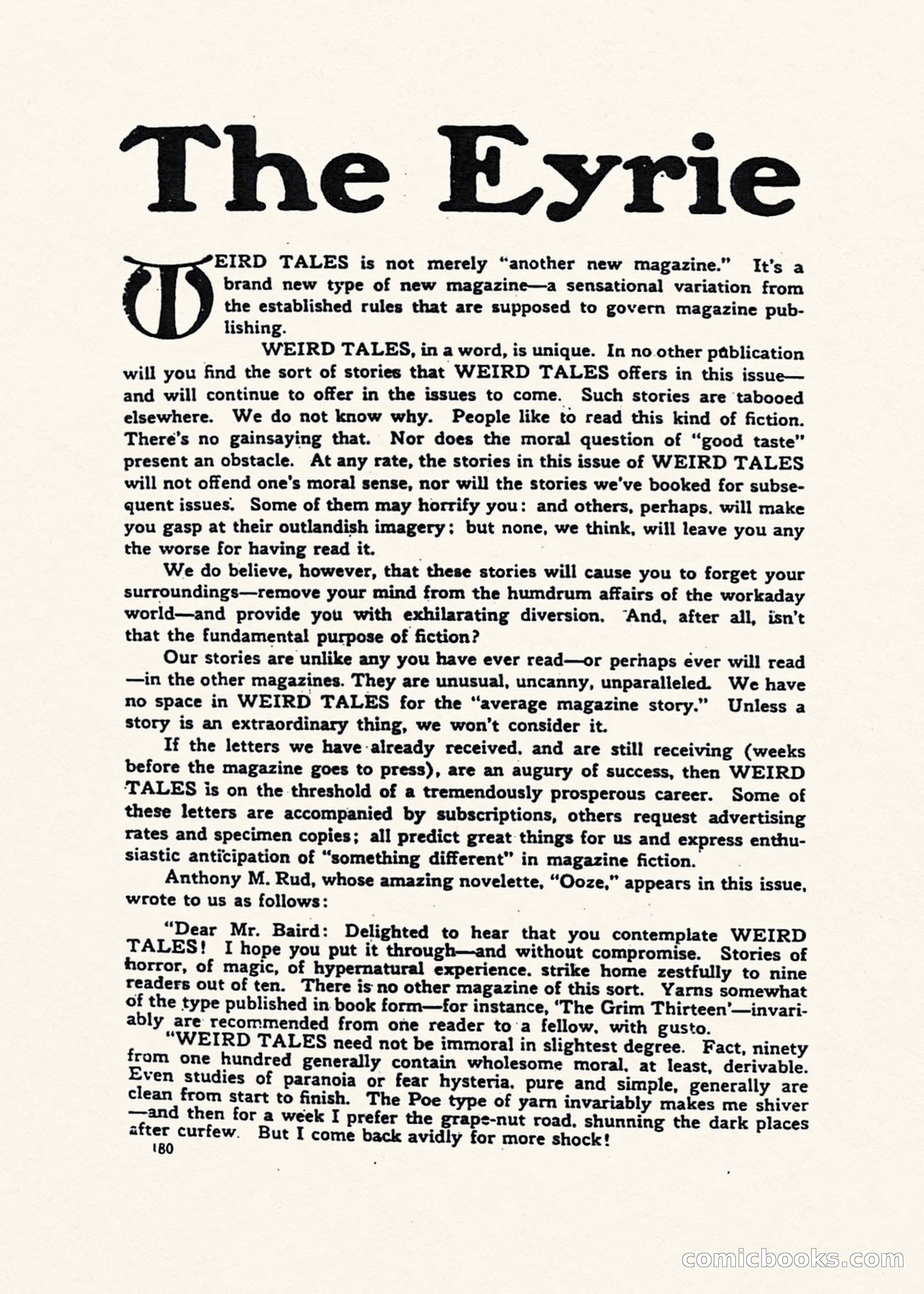 Weird Tales, Vol. 1, No. 1 — page 181 of 194