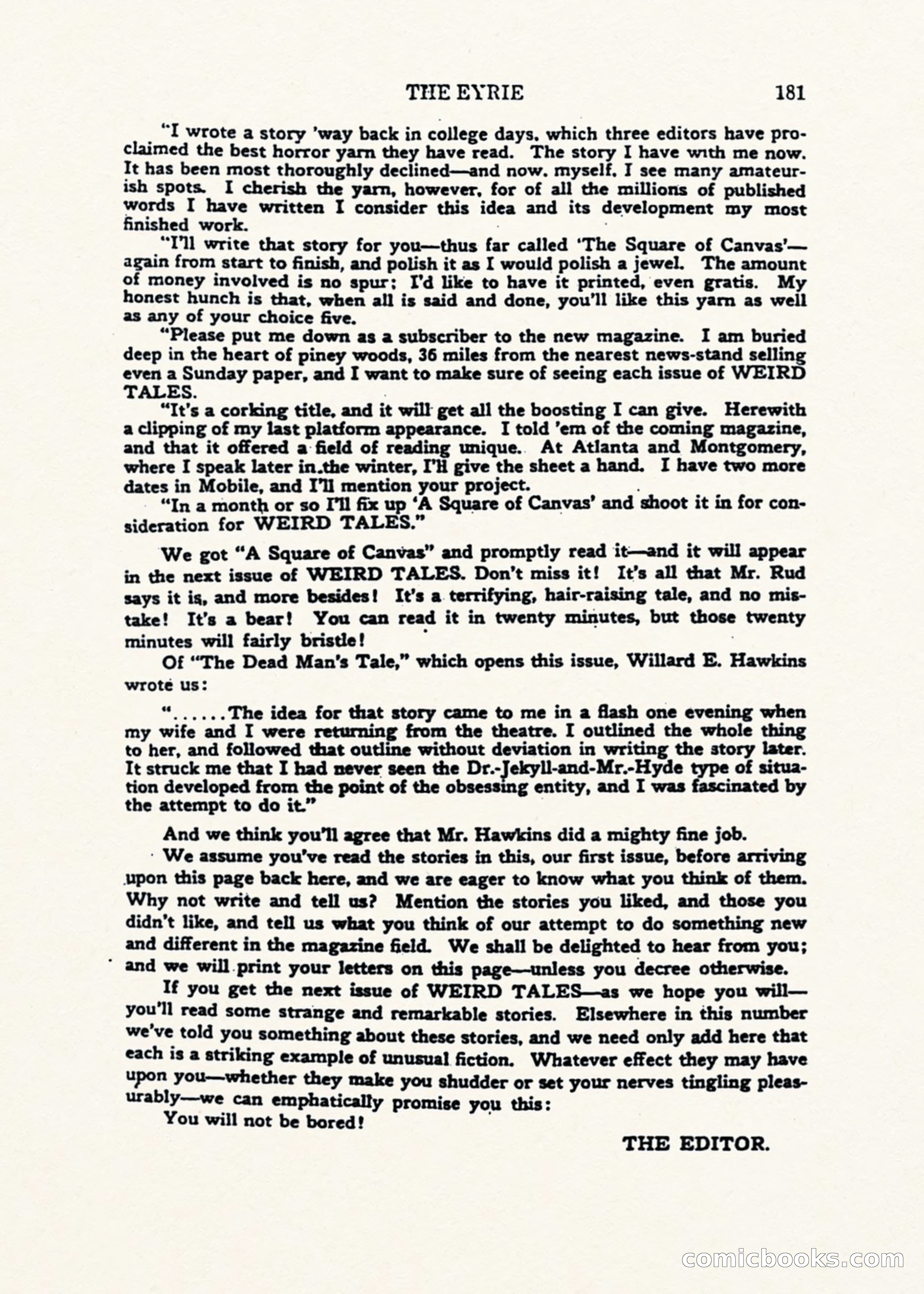 Weird Tales, Vol. 1, No. 1 — page 182 of 194