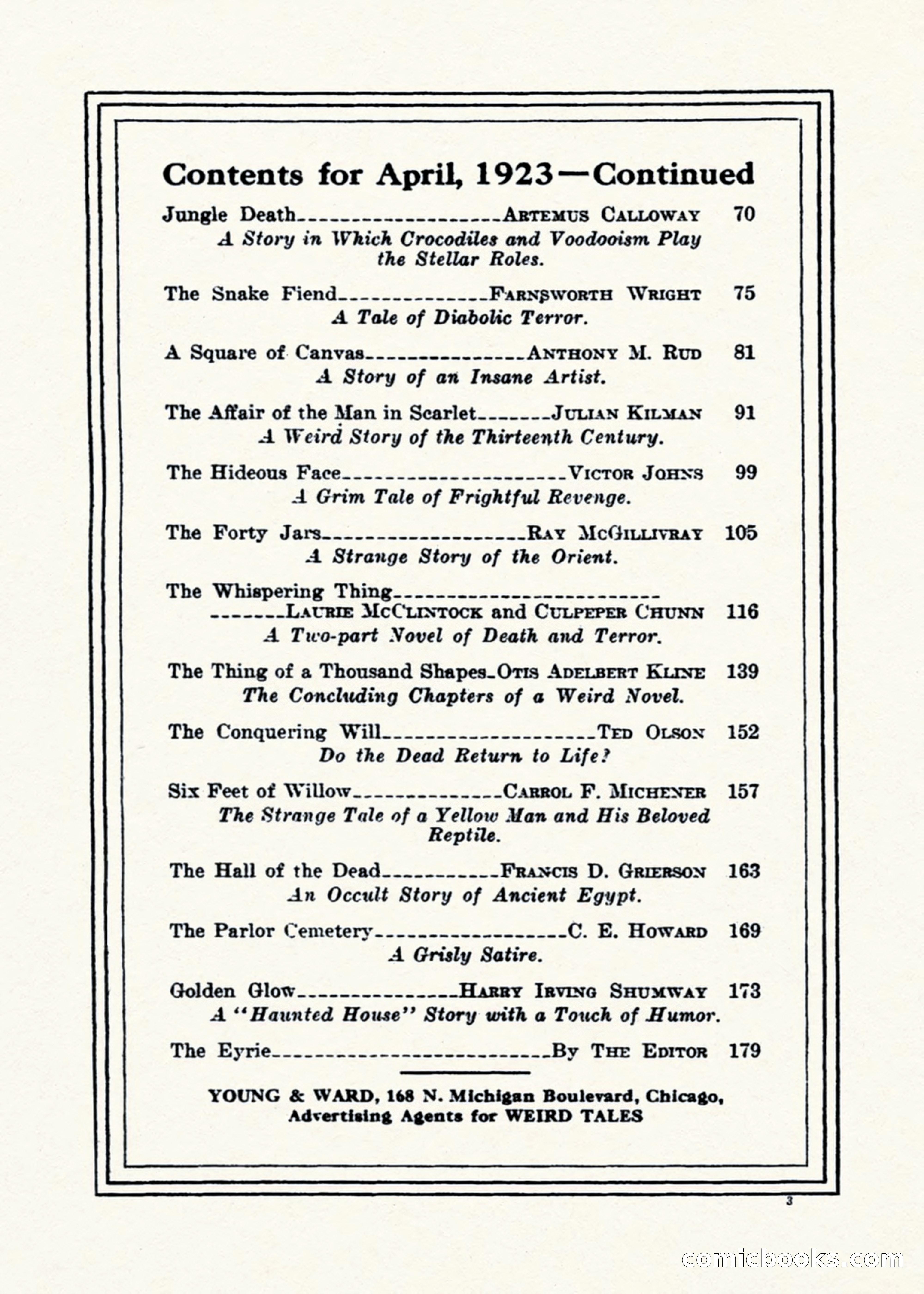 Weird Tales, Vol. 1, No. 2 — page 4 of 194