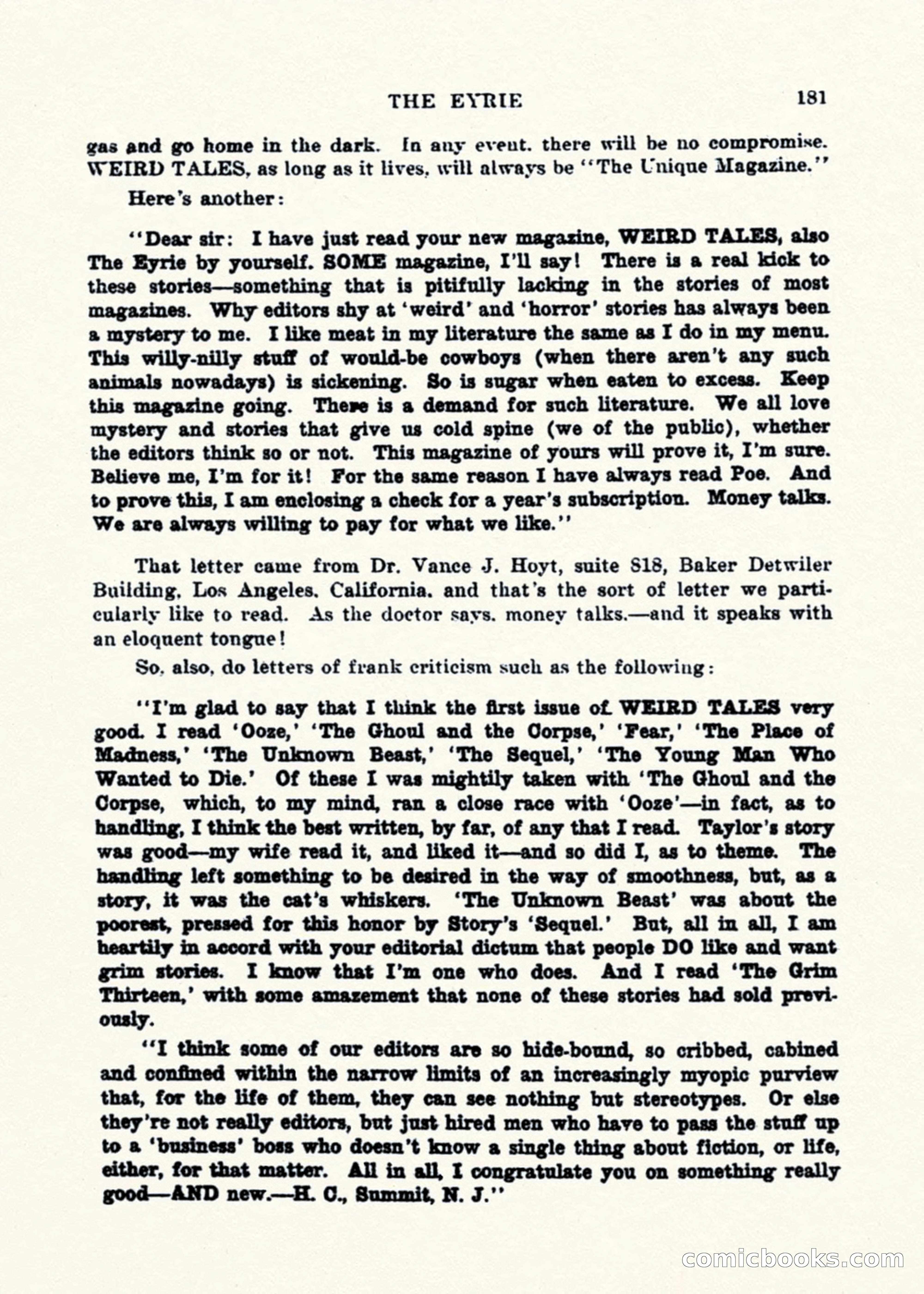 Weird Tales, Vol. 1, No. 2 — page 182 of 194