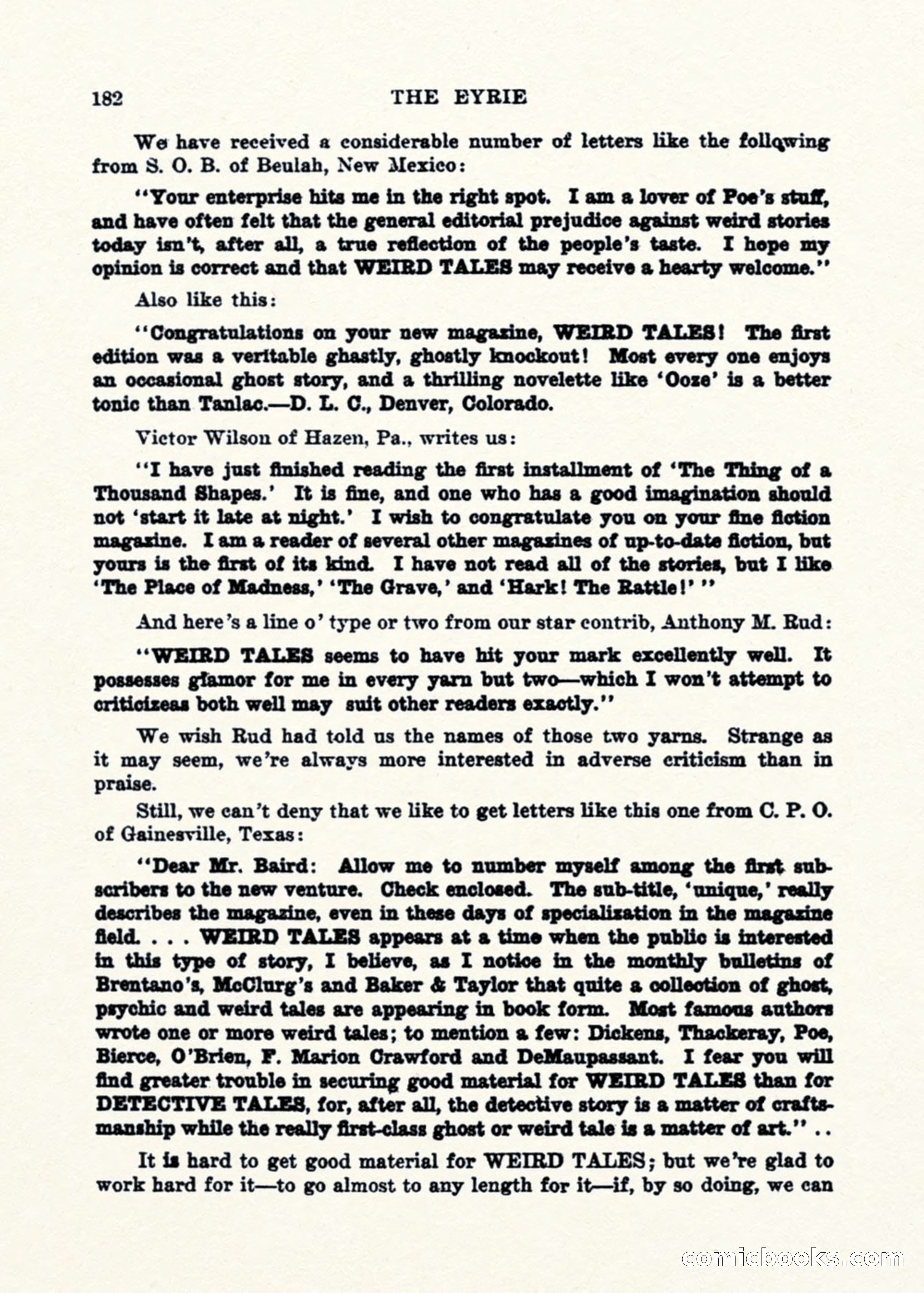 Weird Tales, Vol. 1, No. 2 — page 183 of 194