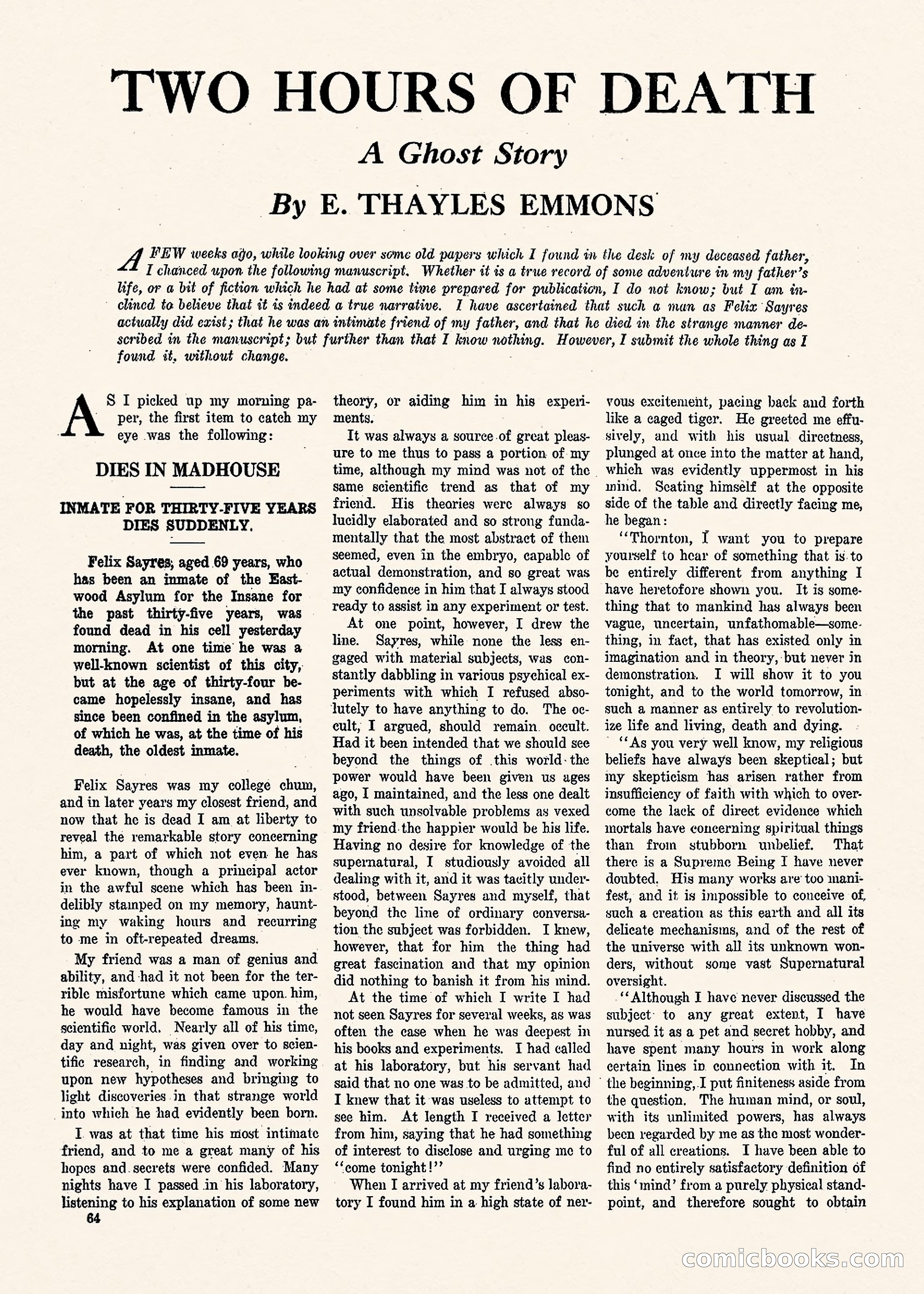 Weird Tales, Vol. 1, No. 3 — page 65 of 122