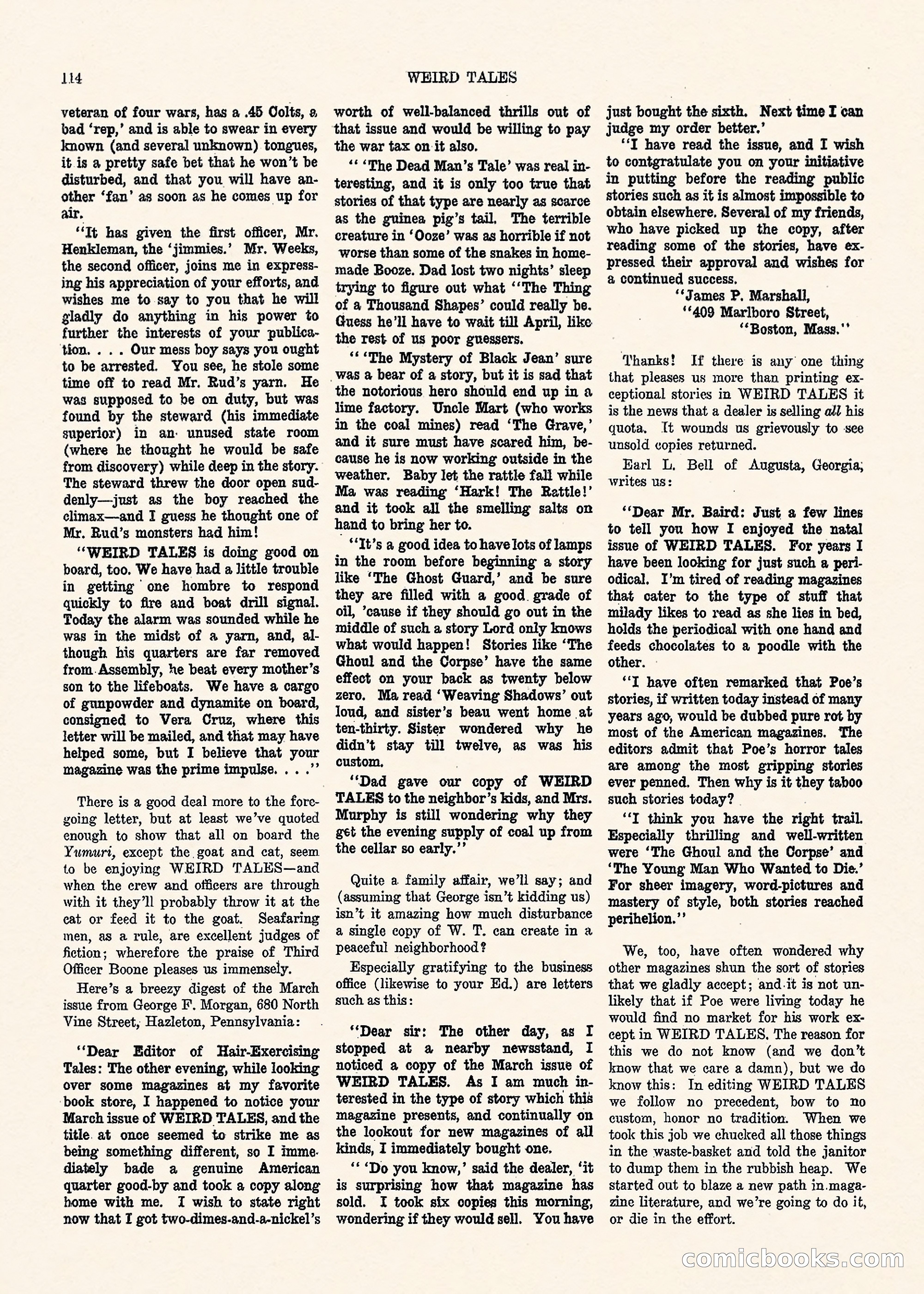 Weird Tales, Vol. 1, No. 3 — page 115 of 122