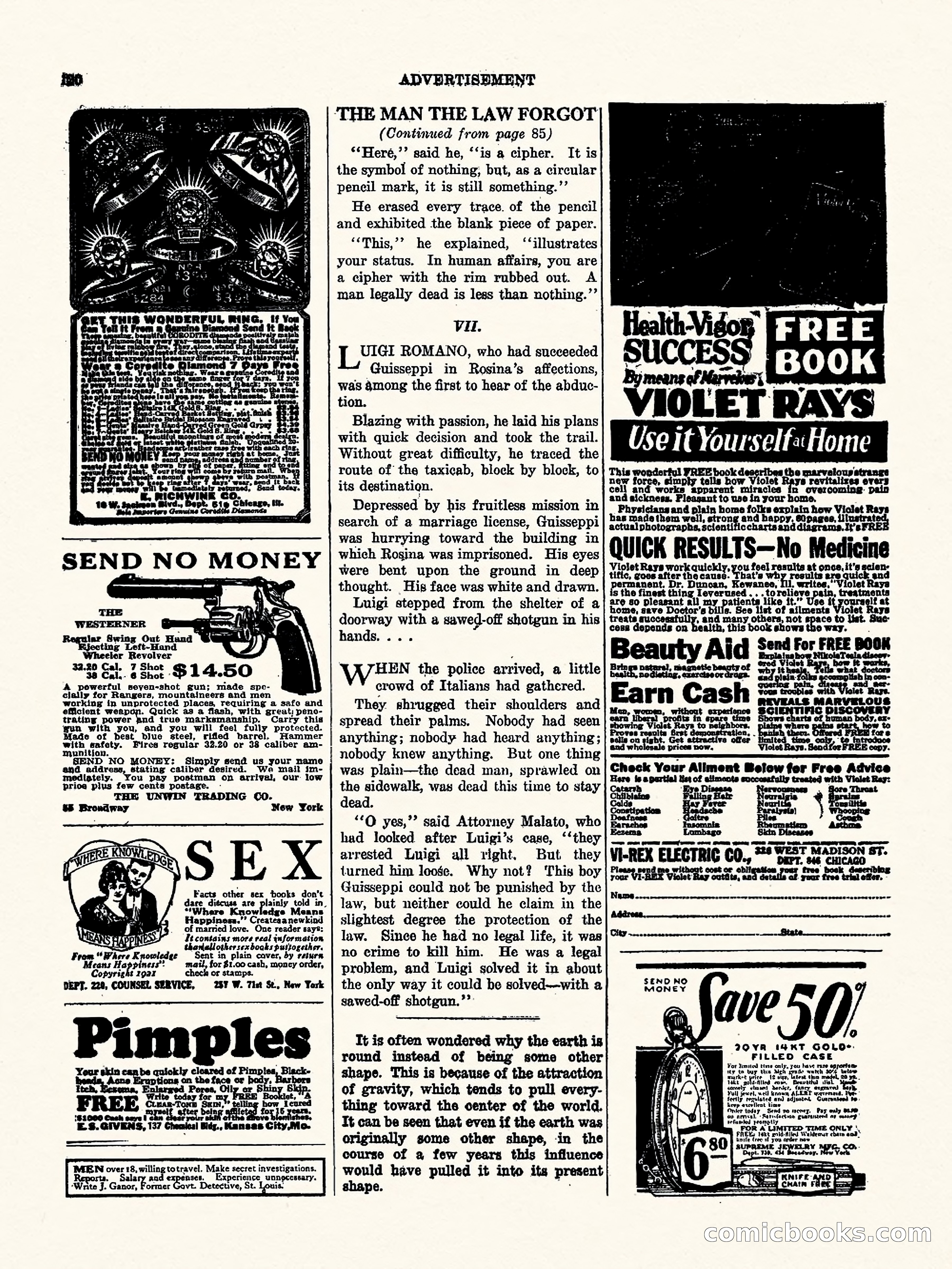 Weird Tales, Vol. 1, No. 4 — page 121 of 122